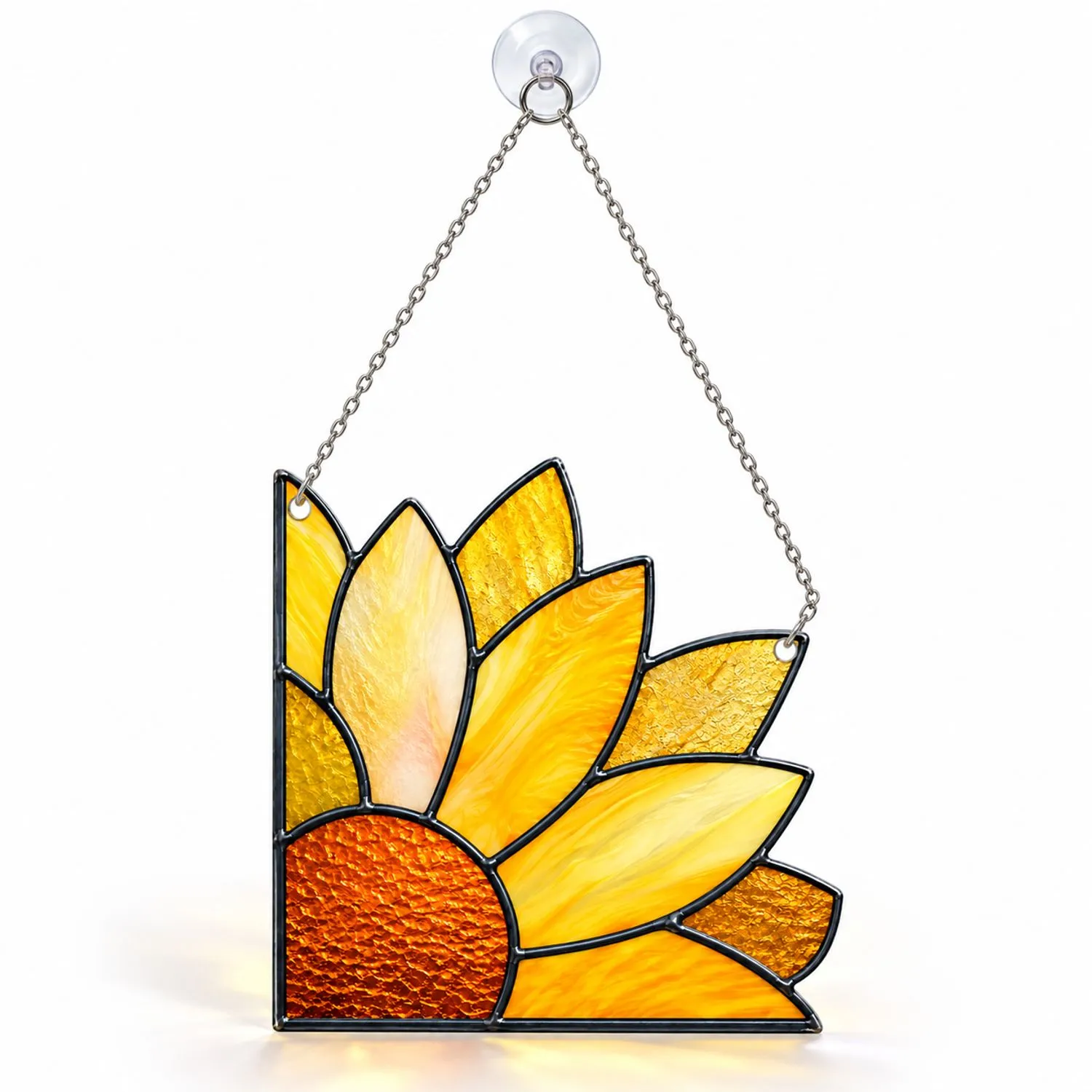 Sunflower Stained Glass Corner Flower Decor for Garden Windows and Cottage Style Homes Custom Shape Window Hanging Acrylic Ornament - 1