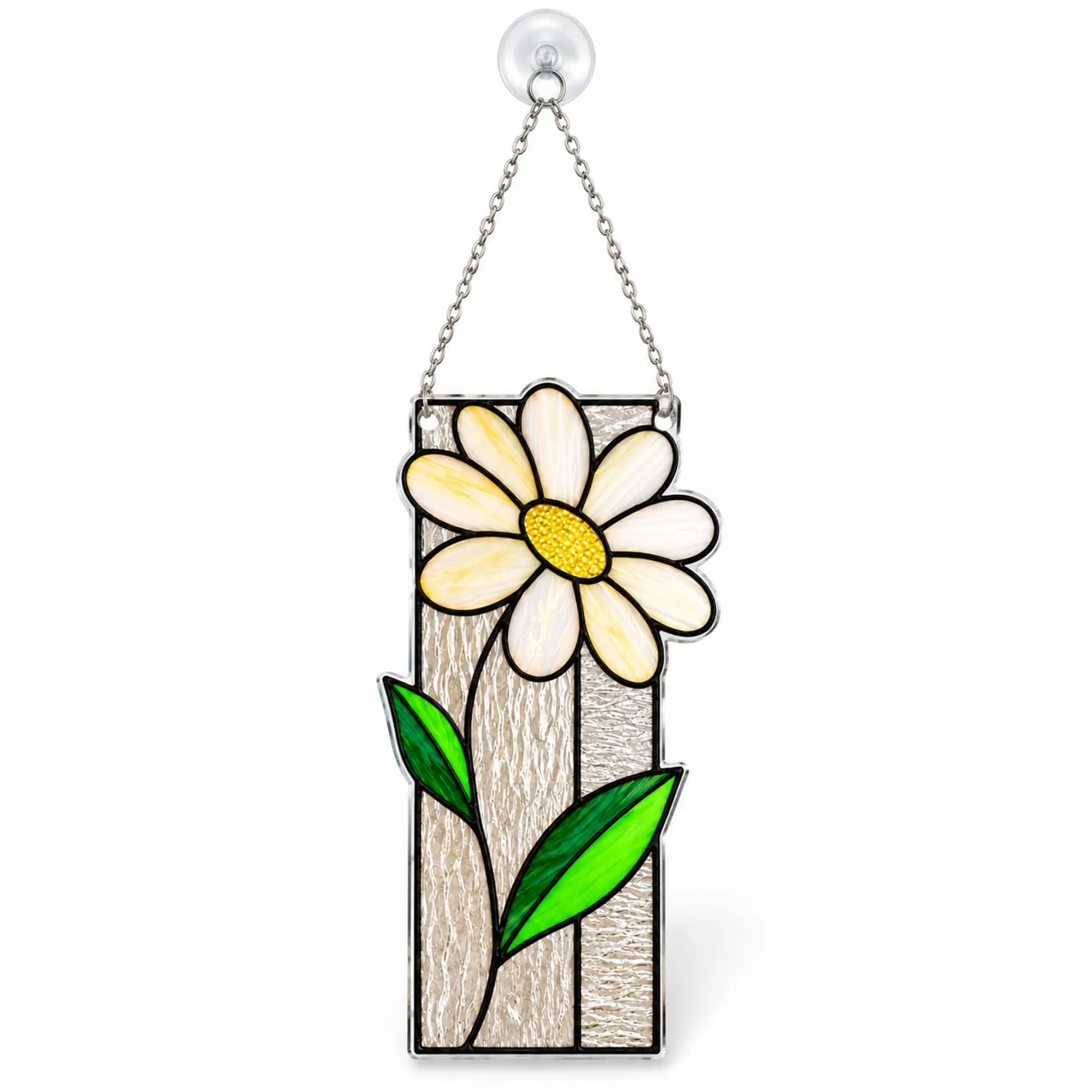 Daisy Stained Glass Floral Accent for Cottage Decor and Sunlit Garden Lovers Custom Shape Window Hanging Acrylic Ornament - 1