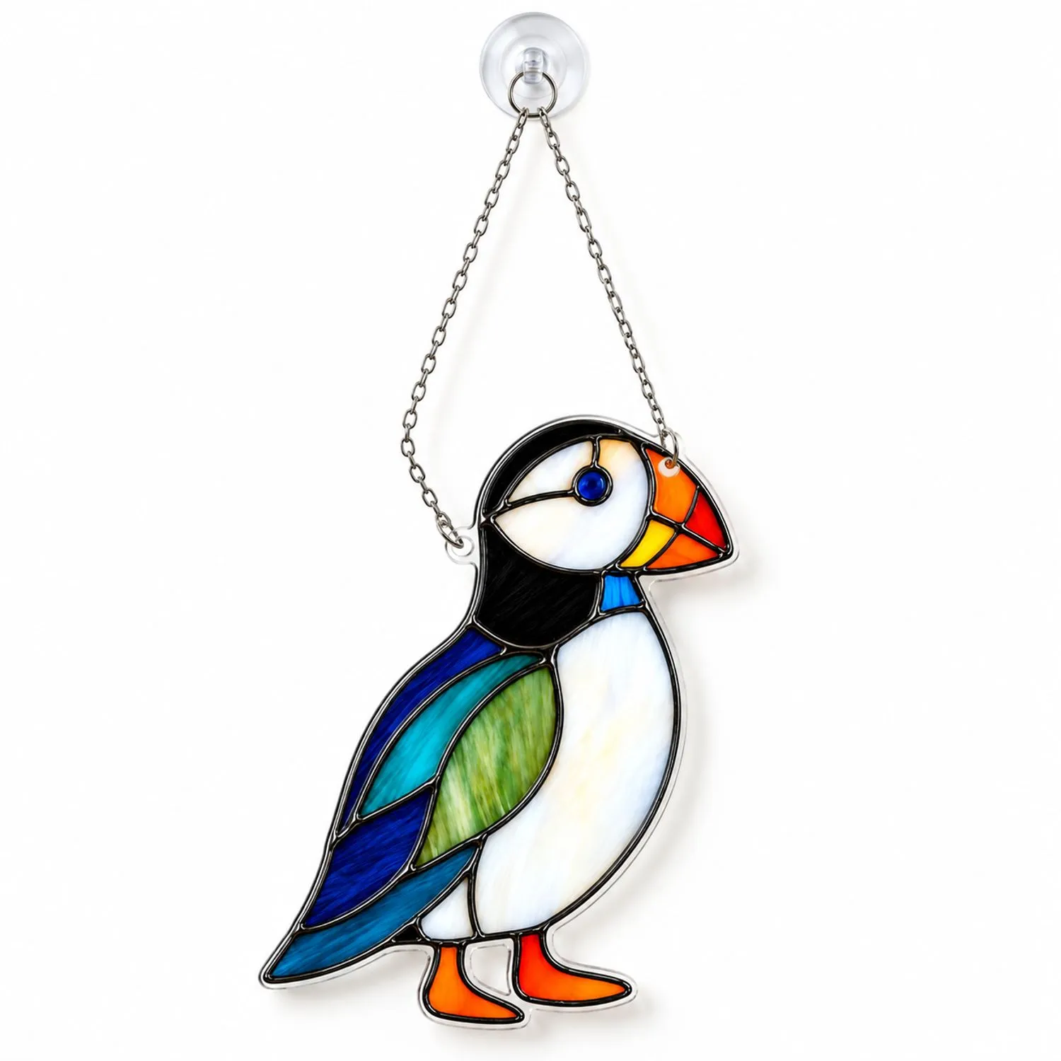 Puffin Coastal Bird Decor for Seaside Homes, Beach Rooms, and Ocean Lovers Gift Custom Shape Window Hanging Acrylic Ornament - 1