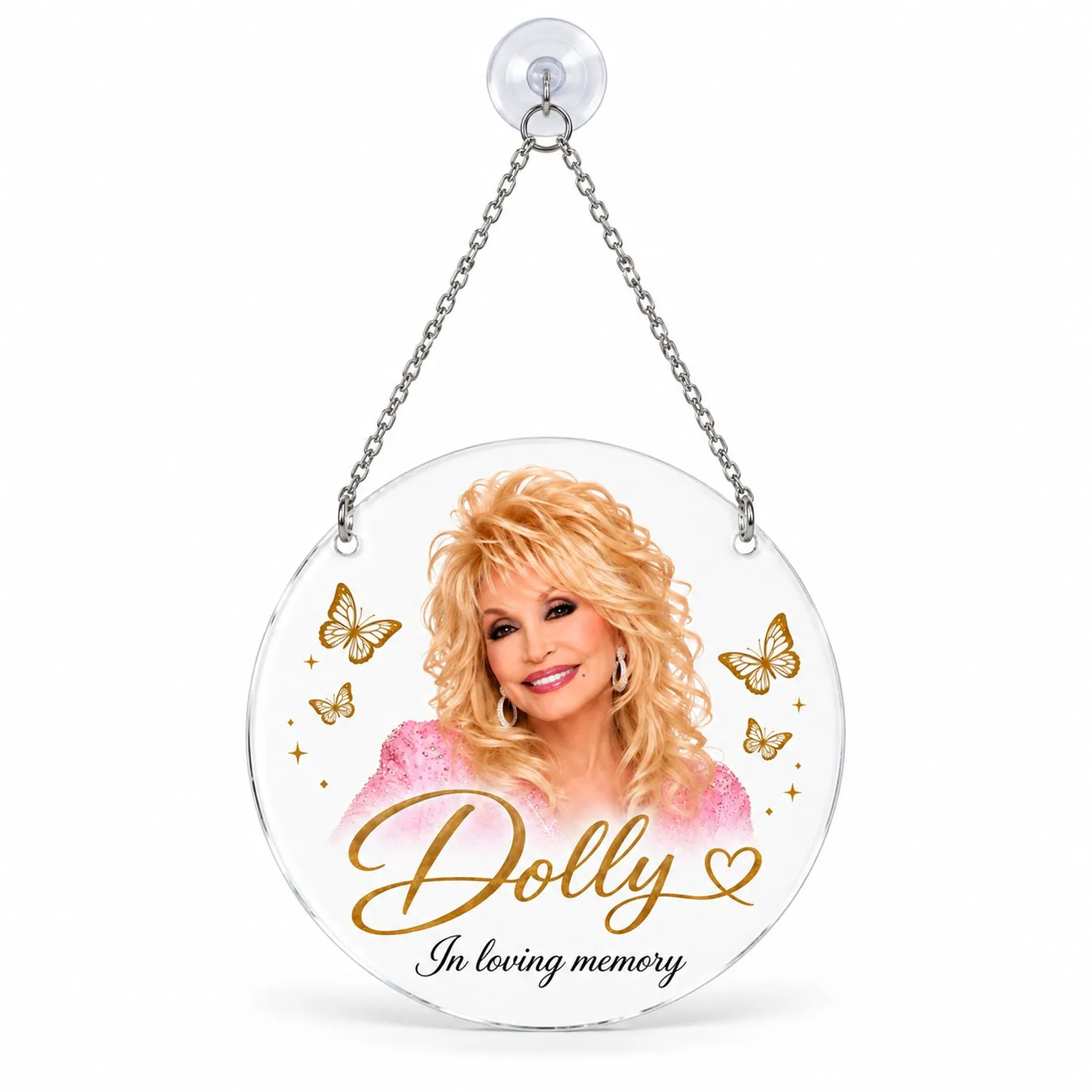 Dolly Parton Memorial Keepsake For Country Music Fans And Family Holiday Remembrance Custom Shape Window Hanging Acrylic Ornament - 1