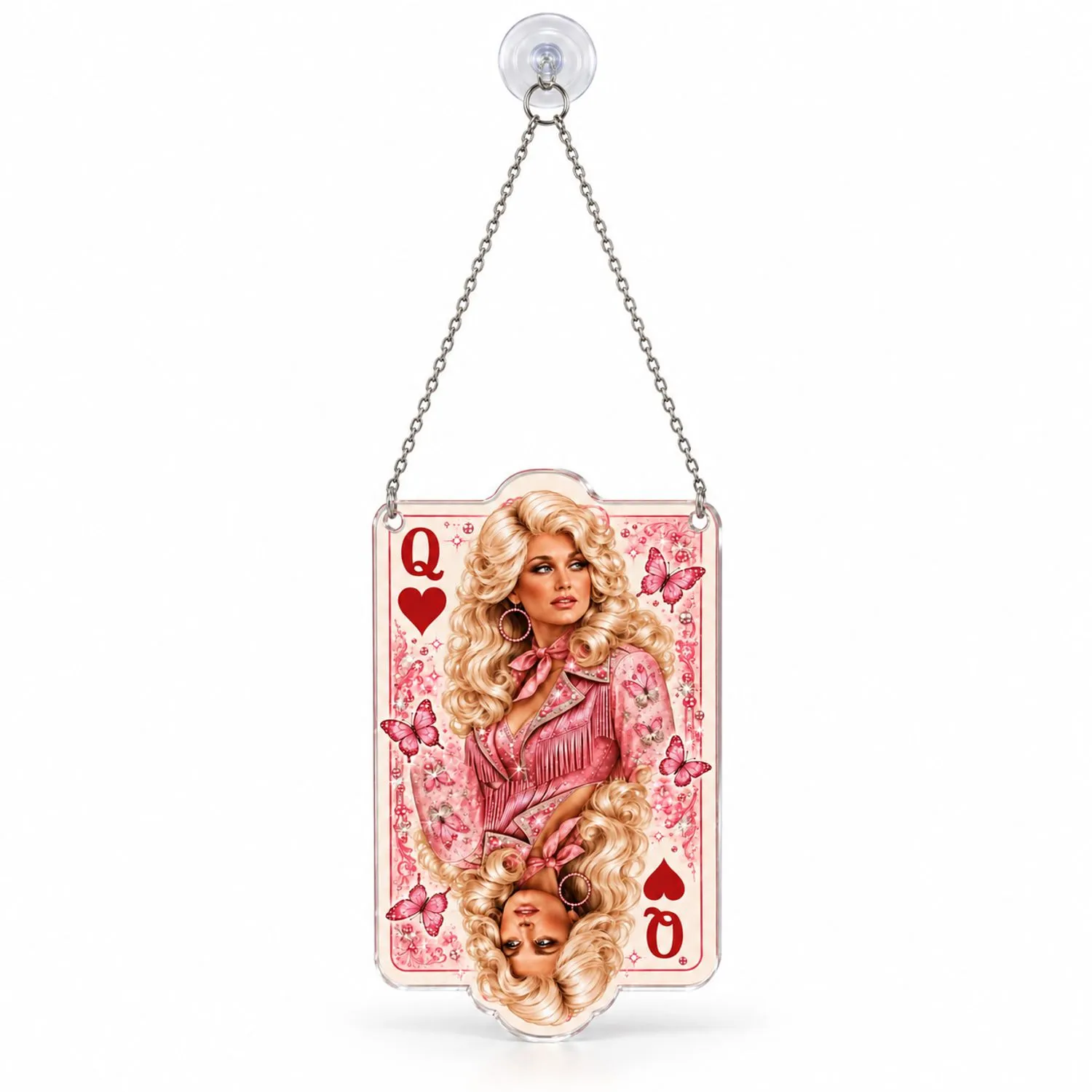 Dolly Parton Queen Of Hearts Christmas Gift For Country Music Fans And Nashville Lovers Custom Shape Window Hanging Acrylic Ornament - 1
