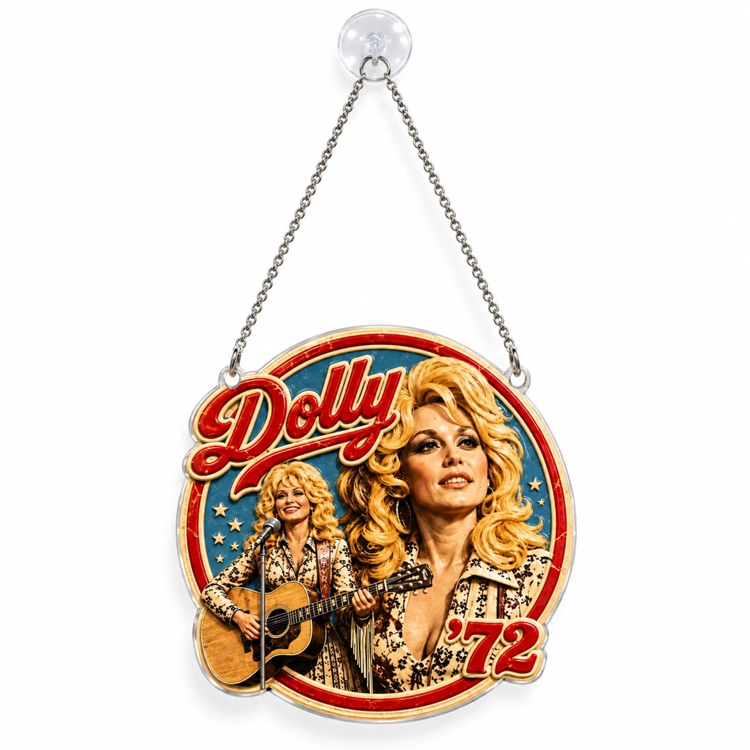 Dolly Parton Country Music Tribute for Holiday Decor, Fan Gifting, and Collectors Custom Shape Window Hanging Acrylic Ornament - 1