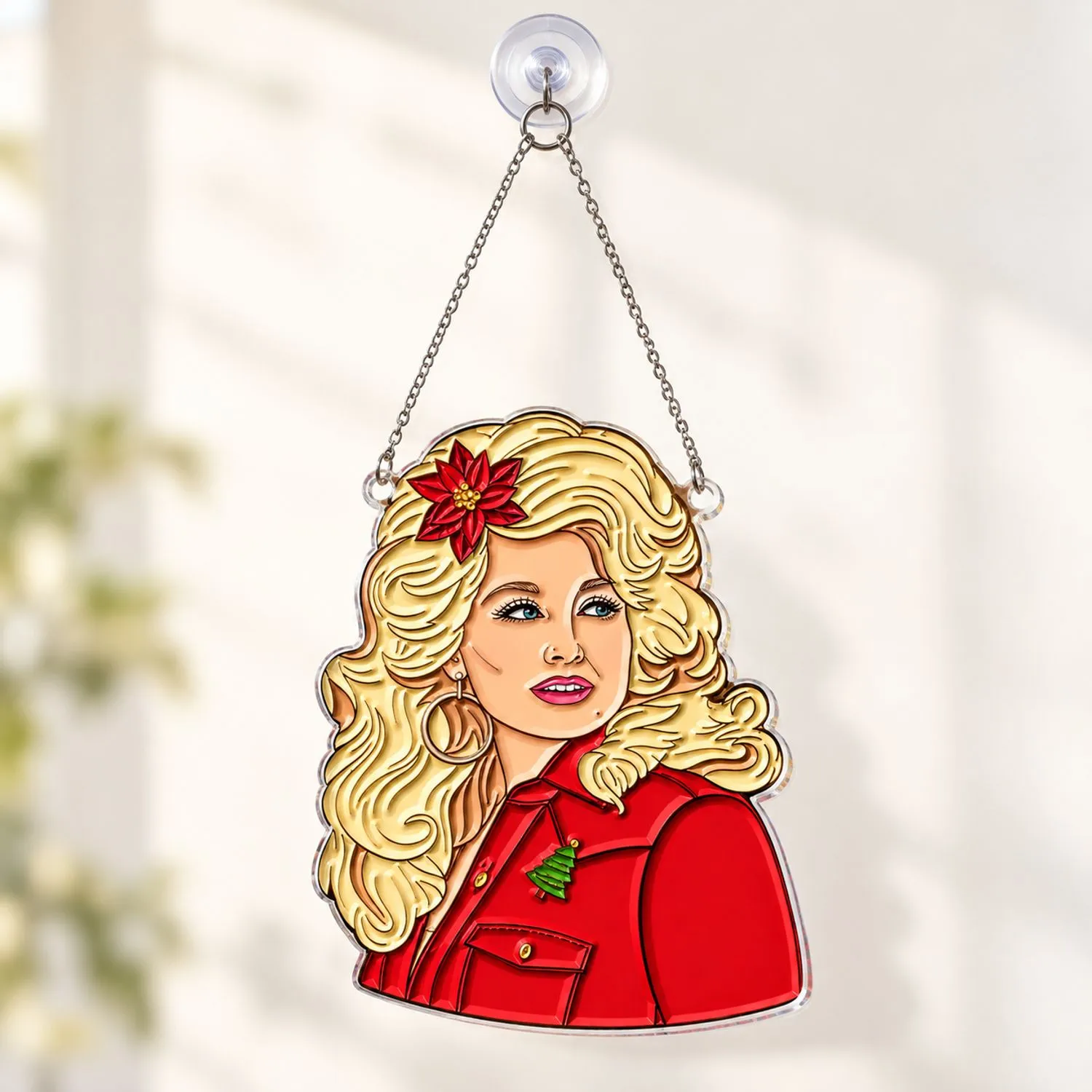 Dolly Parton Christmas Keepsake For Country Music Fans Holiday Tree Celebration Gift Custom Shape Window Hanging Acrylic Ornament - 1