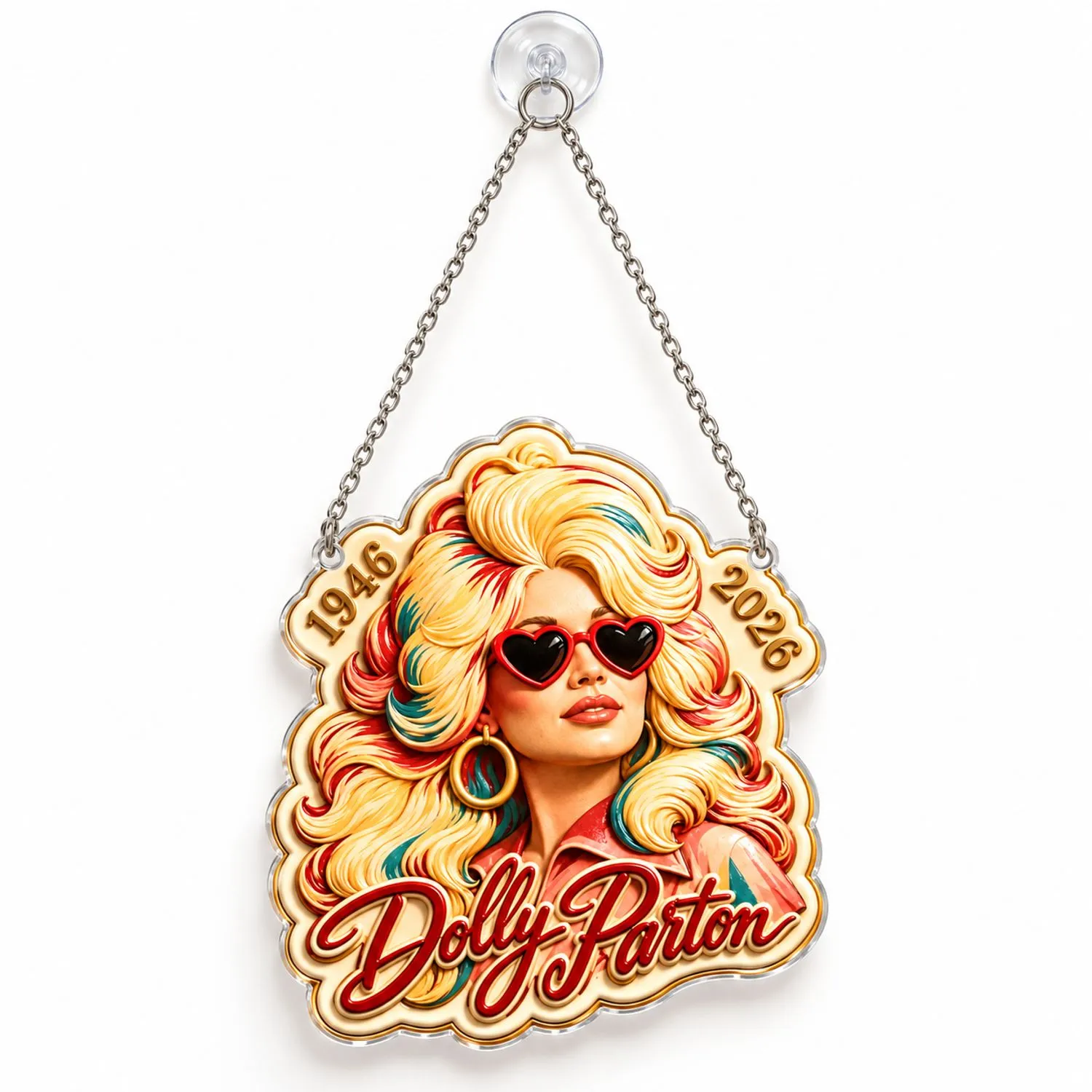 Dolly Parton Country Music Tribute Keepsake for Collectors, Fans, and Holiday Décor Custom Shape Window Hanging Acrylic Ornament - 1