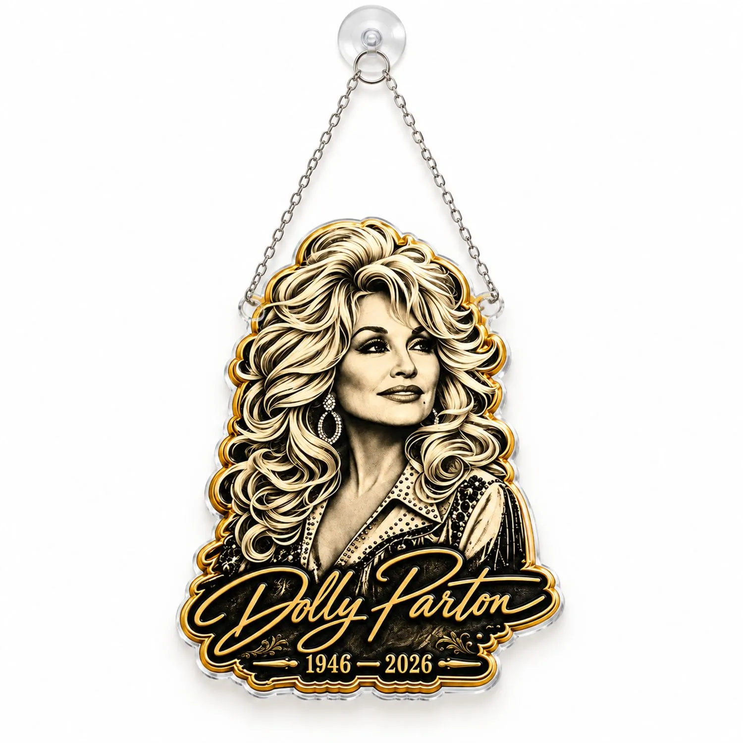 Dolly Parton Memorial Tribute For Country Music Fans And Remembrance Decor Gift Keepsake Custom Shape Window Hanging Acrylic Ornament - 1
