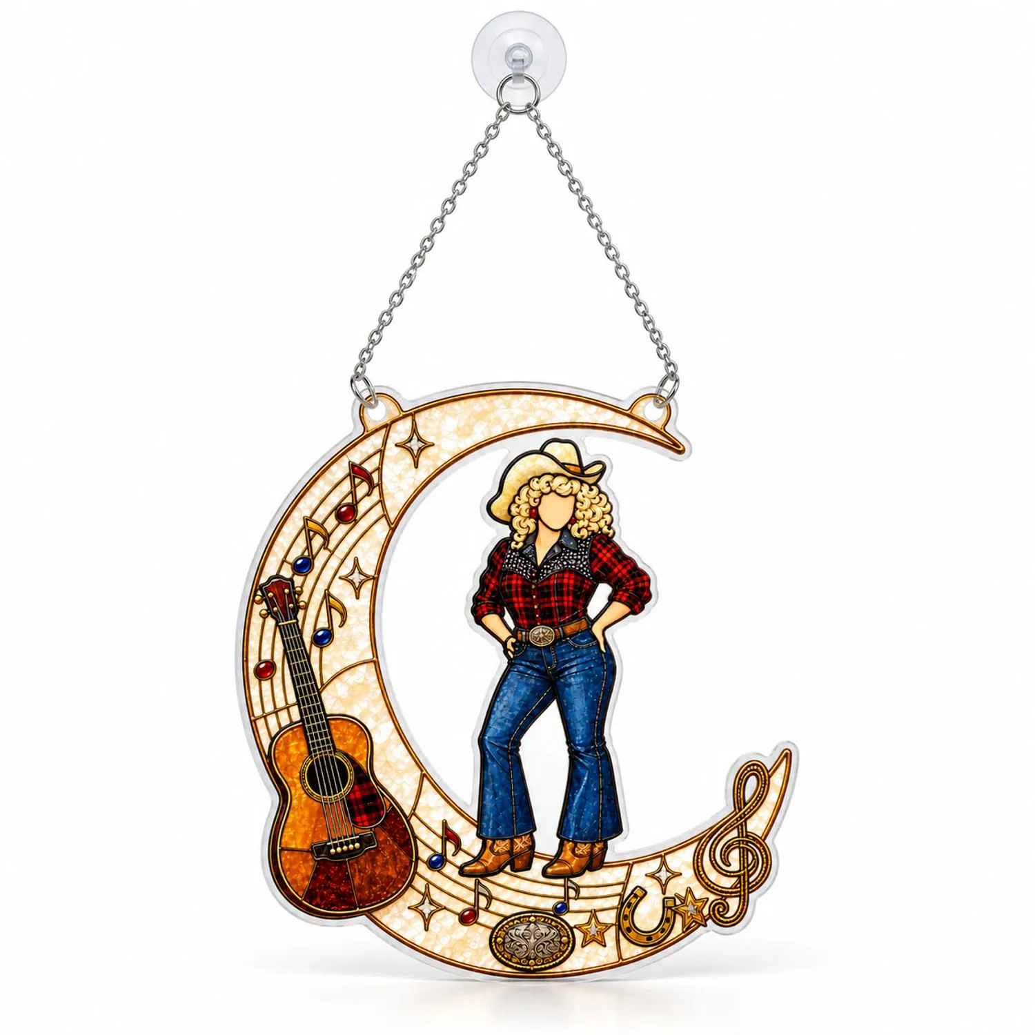 Dolly Parton Country Music Gift, Western Singer Decor for Fans and Music Lovers Home Custom Shape Window Hanging Acrylic Ornament - 1
