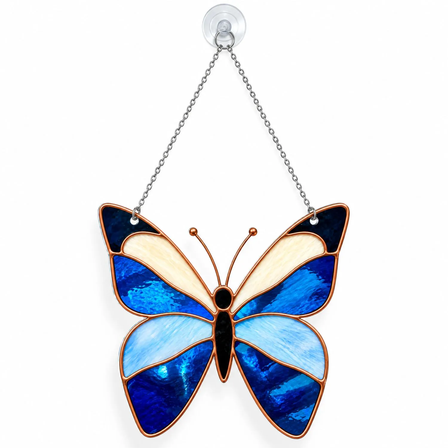 Blue Butterfly Window Decor For Nature Lovers And Garden-Inspired Home Styling Gifts Custom Shape Window Hanging Acrylic Ornament - 1