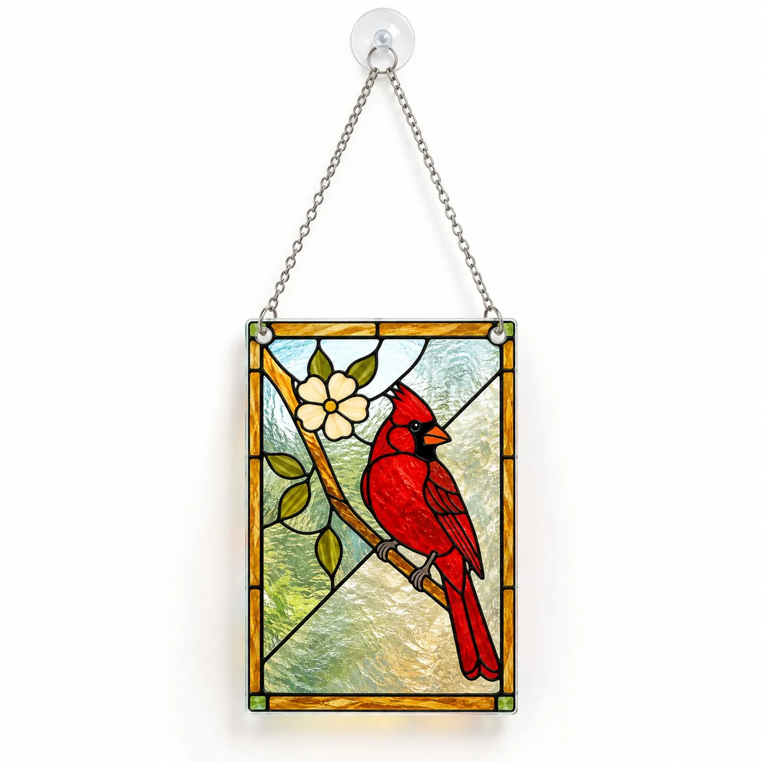 Red Cardinal Bird Decor For Garden Lovers And Nature Inspired Home Window Accent Gift Custom Shape Window Hanging Acrylic Ornament - 1