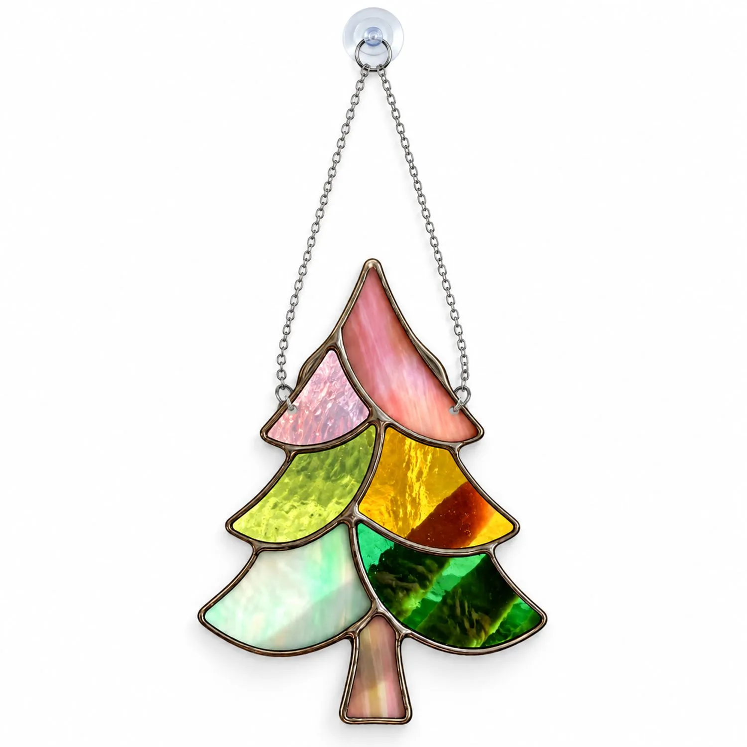 Stained Glass Christmas Tree for Holiday Window Decor and Festive Home Decoration Custom Shape Window Hanging Acrylic Ornament - 1