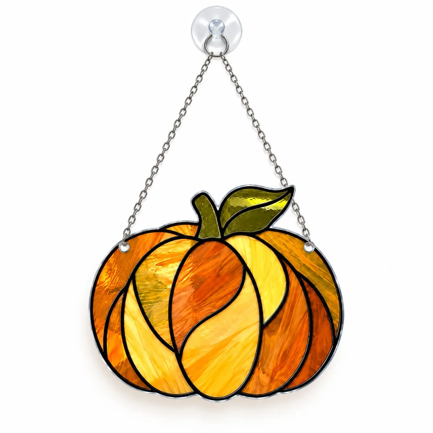 Pumpkin Stained Glass Fall Accent for Halloween and Autumn Home Decor Display Gift Custom Shape Window Hanging Acrylic Ornament - 1