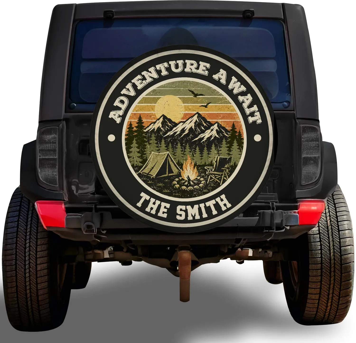 Personalized Trail & Overland Spare Tire Cover – Custom Off-Road Gift for Jeep & Truck Owners - 1
