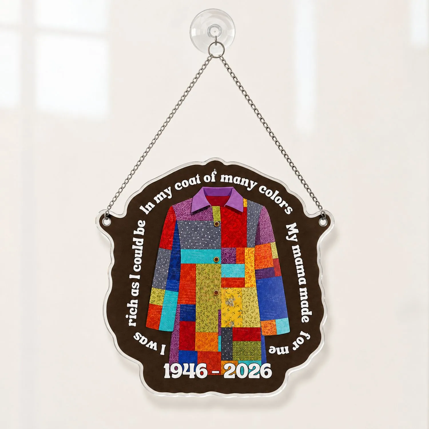 Coat of Many Colors Keepsake for Country Music Christmas Fans and Gift Collectors Custom Shape Window Hanging Acrylic Ornament - 1