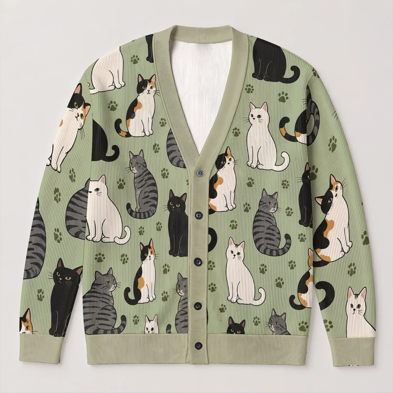 Playful Cat Companions for Cozy Everyday Layering and Thoughtful Feline Lover Gifts All-over Print Knitted Cardigan - 1