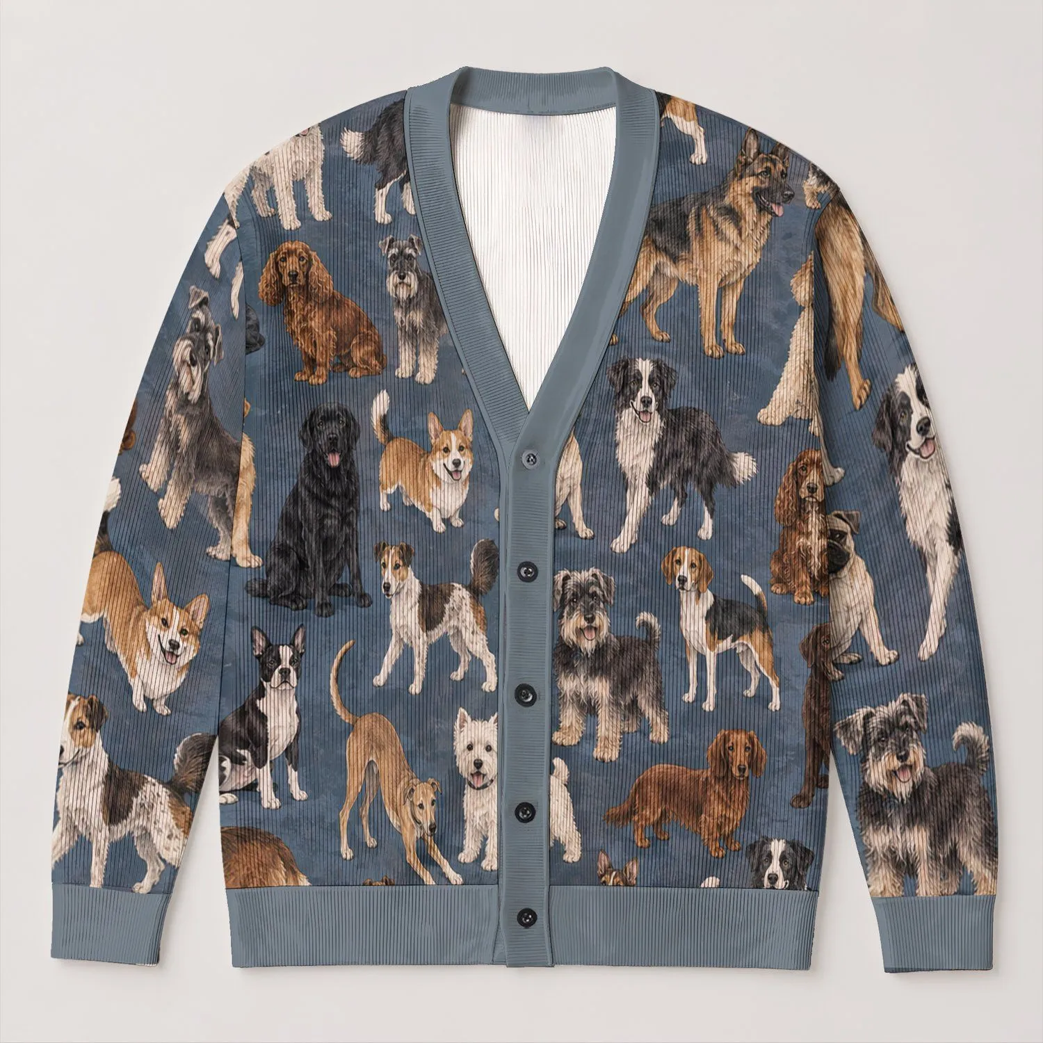 Dog Lover Everyday Layering for Casual Walks, Errands, and Relaxed Weekend Style All-over Print Knitted Cardigan - 1