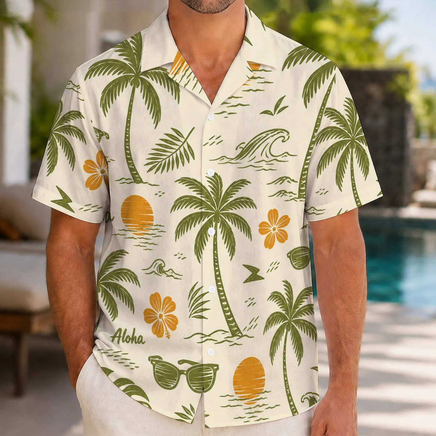 Retro Palm Aloha Motifs For Beach Vacations, Poolside Weekends And Island Getaways Hawaiian Shirt - 1