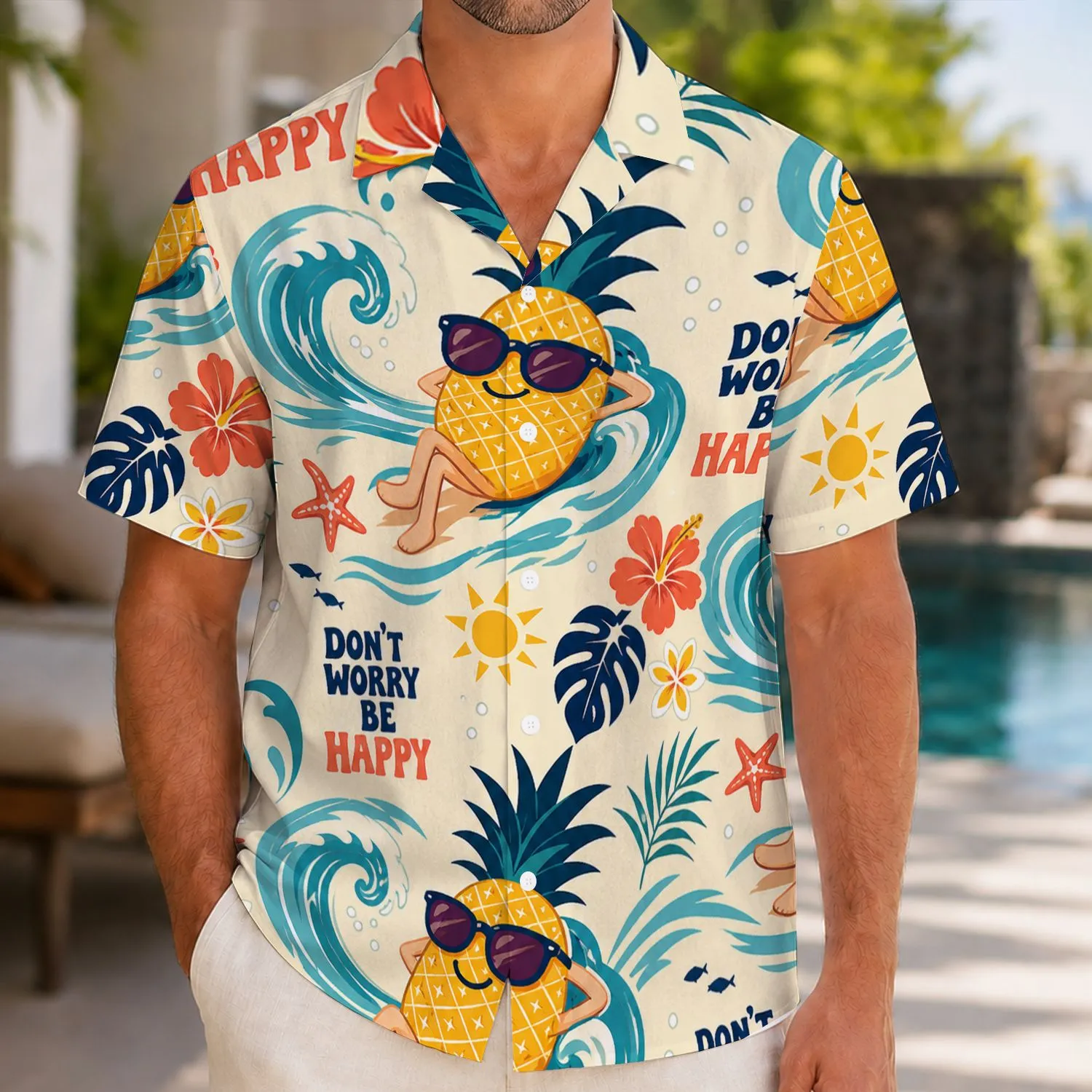 Sunglasses Pineapple Beach Holiday Mood for Tropical Vacation Gifts and Getaways for Men Hawaiian Shirt - 1