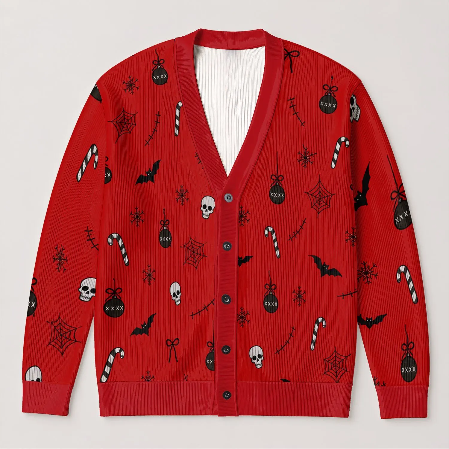 Jack Skellington Sally Oogie Boogie Halloween Night for Movie Fans All-over Print Knitted Cardigan - 1
