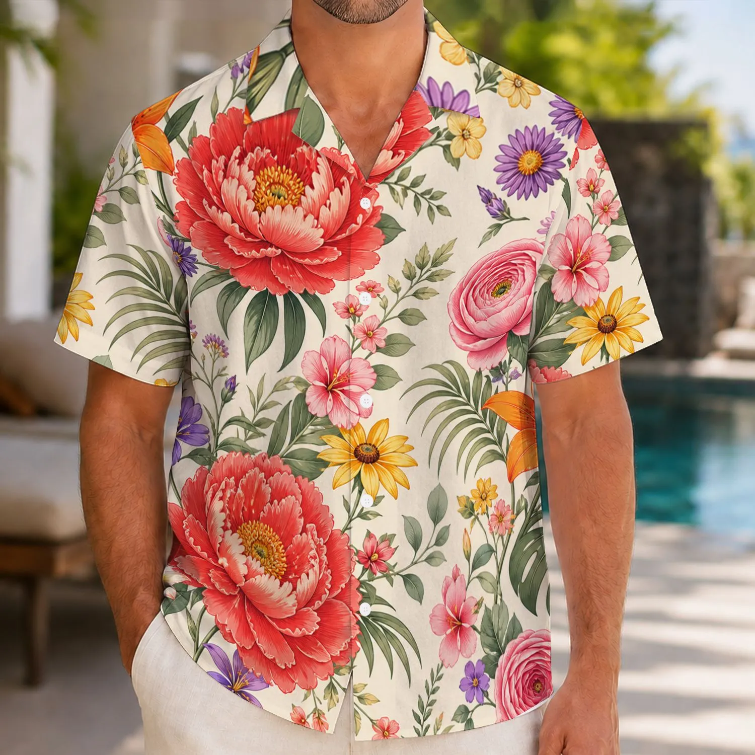 Colorful Wildflower Garden Floral For Tropical Vacations, Beach Trips, And Resort Days Hawaiian Shirt - 1