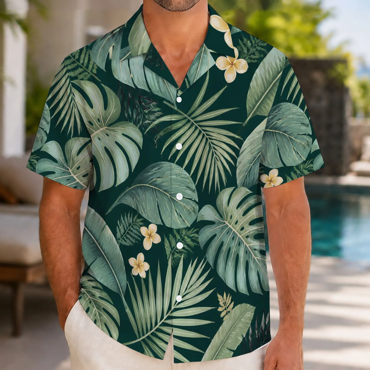 Tropical Black Leaf Family Matching Looks for Beach Holidays and Resort Getaways Hawaiian Shirt - 1