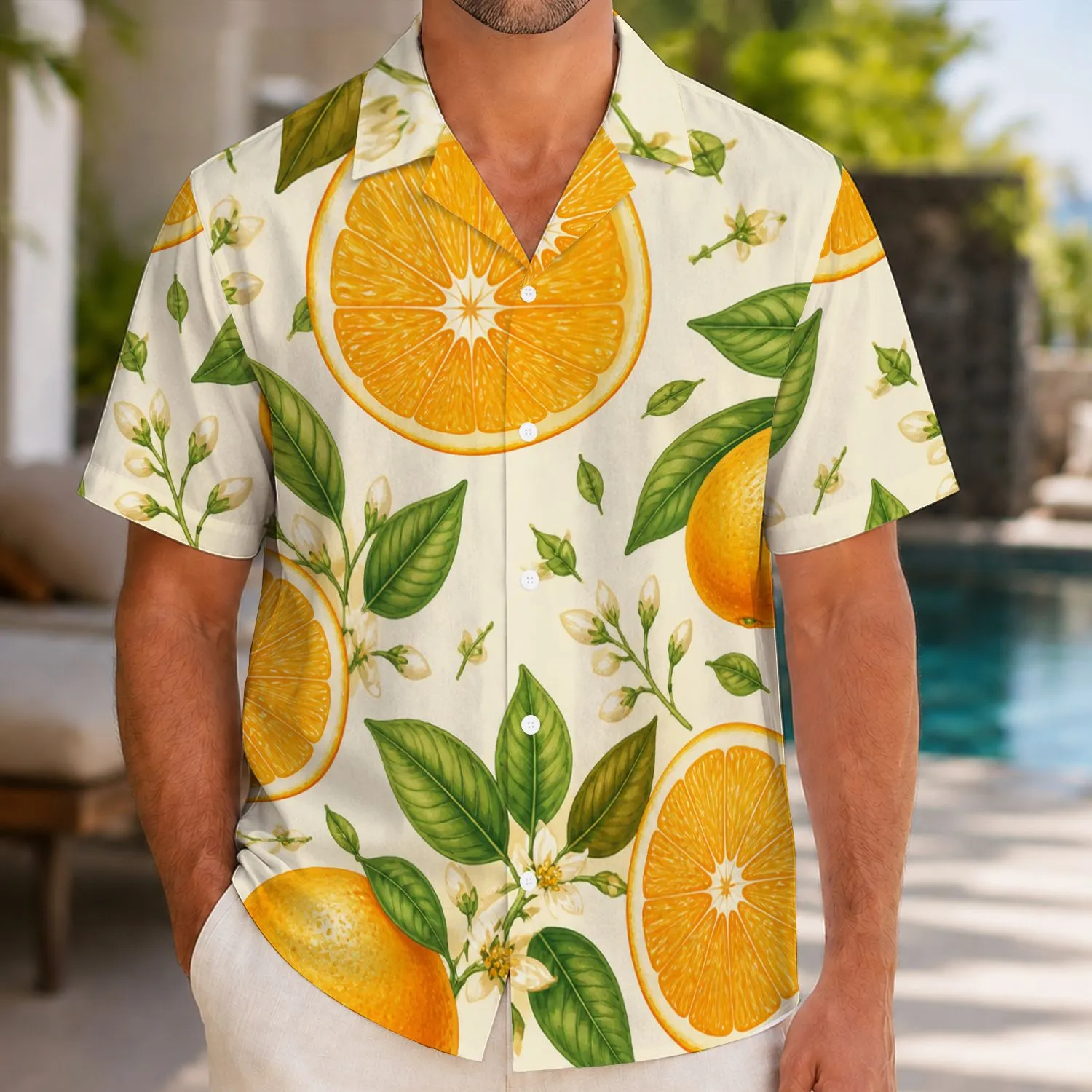 Citrus Grove Vacation Ensemble for Mediterranean Getaways and Summer Celebrations Hawaiian Shirt - 1