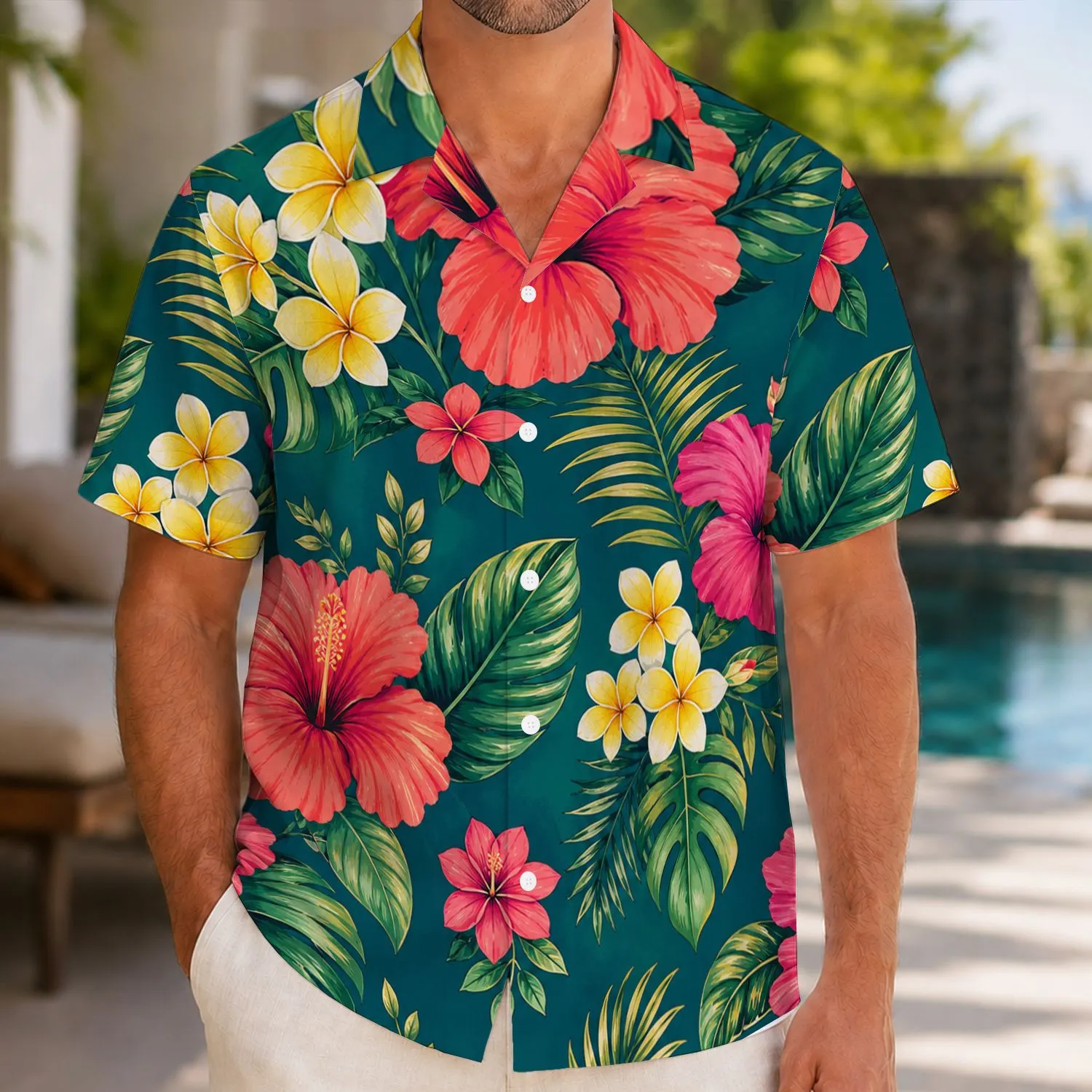 Tropical Hibiscus And Plumeria Couple Beach Vacation Style For His And Hers Island Escape Hawaiian Shirt - 1