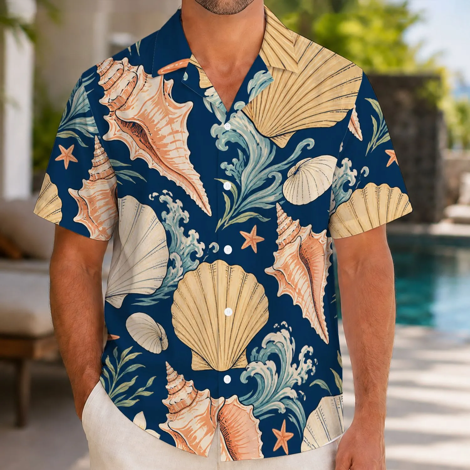 Seashell Coastal Couple Style For Beach Getaways, Honeymoons, And Resort Escapes Hawaiian Shirt - 1