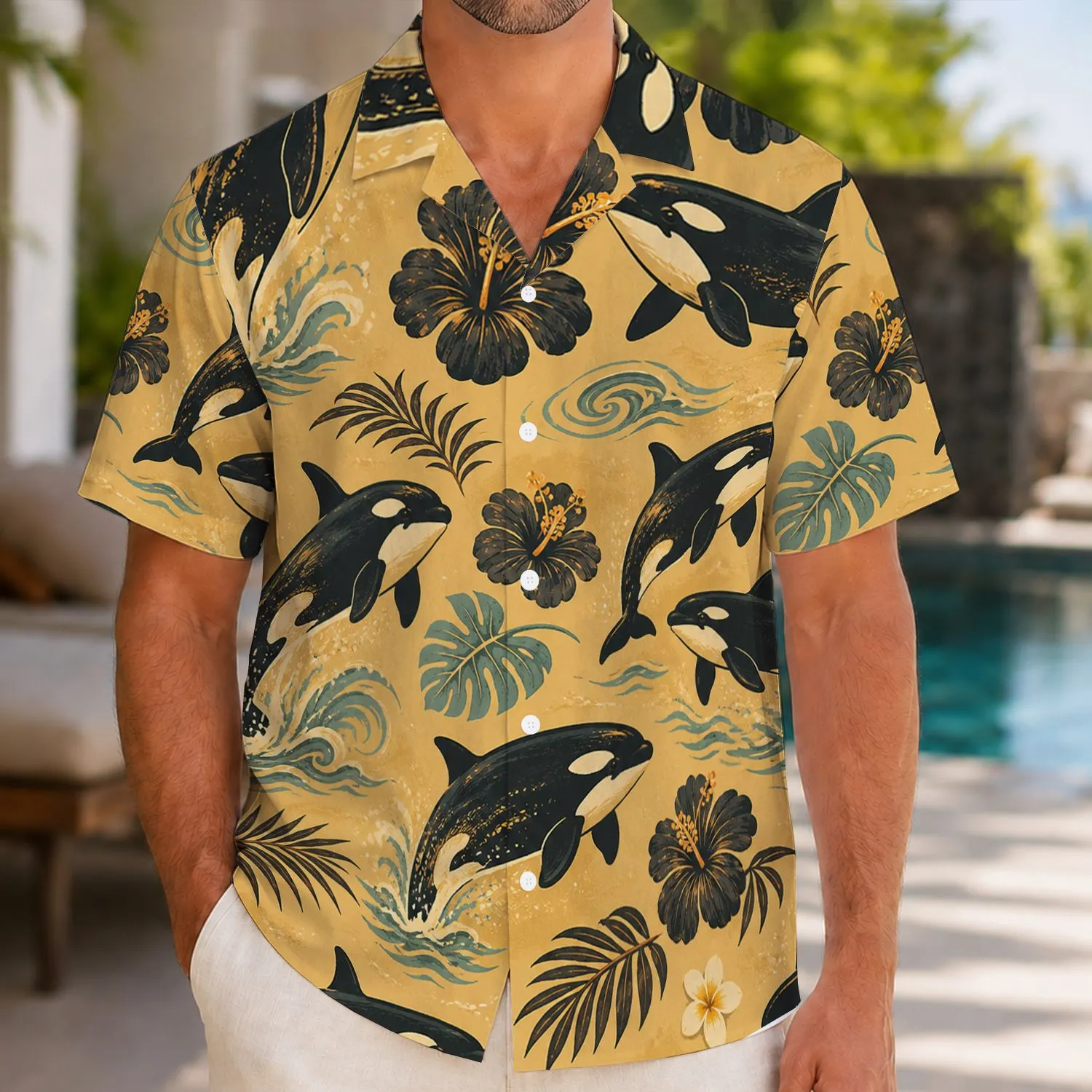 Orca Ocean Life Beach Escape Gift for Marine Lovers, Surfers, and Island Travelers Hawaiian Shirt - 1