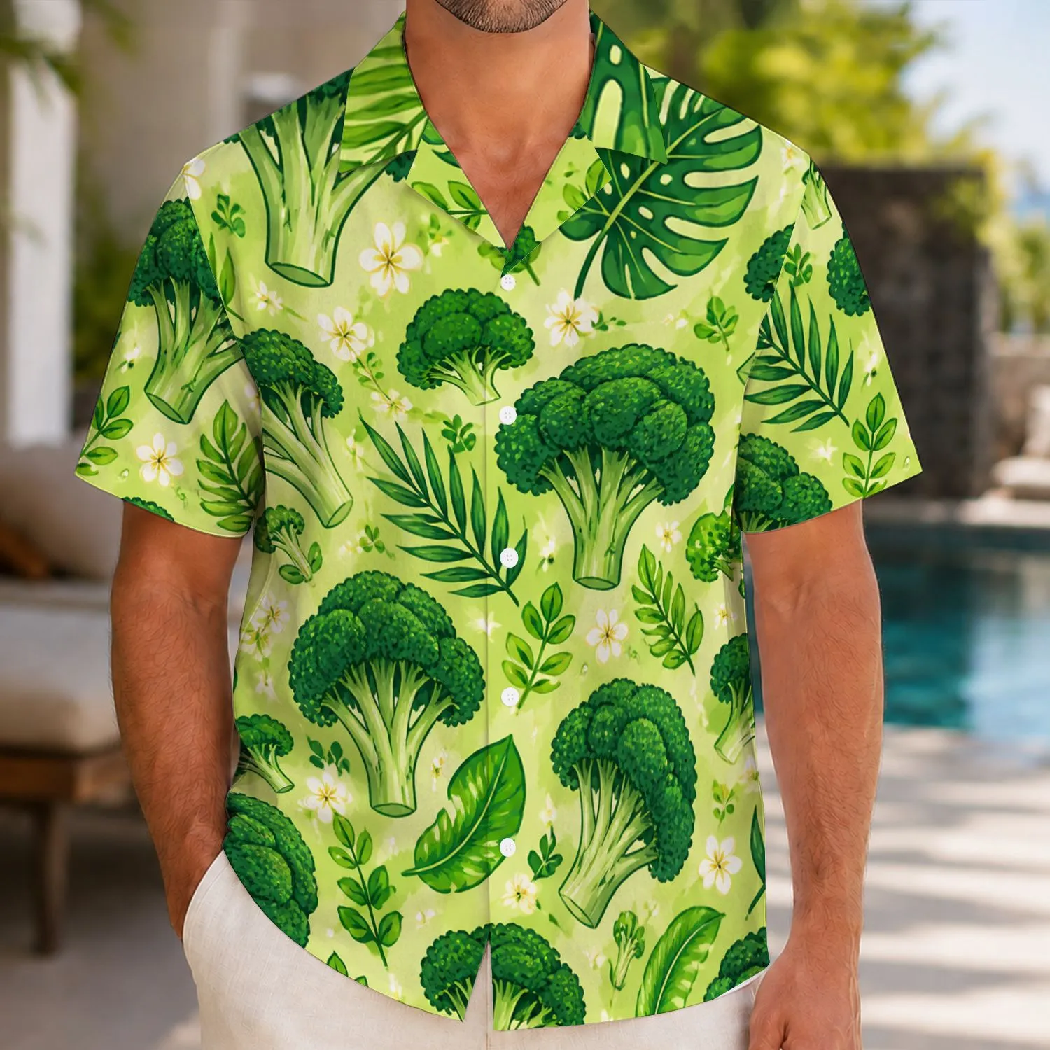 Broccoli Family Lounge Set For Sunny Home Days And Summer Gatherings For Couples Kids Hawaiian Shirt - 1