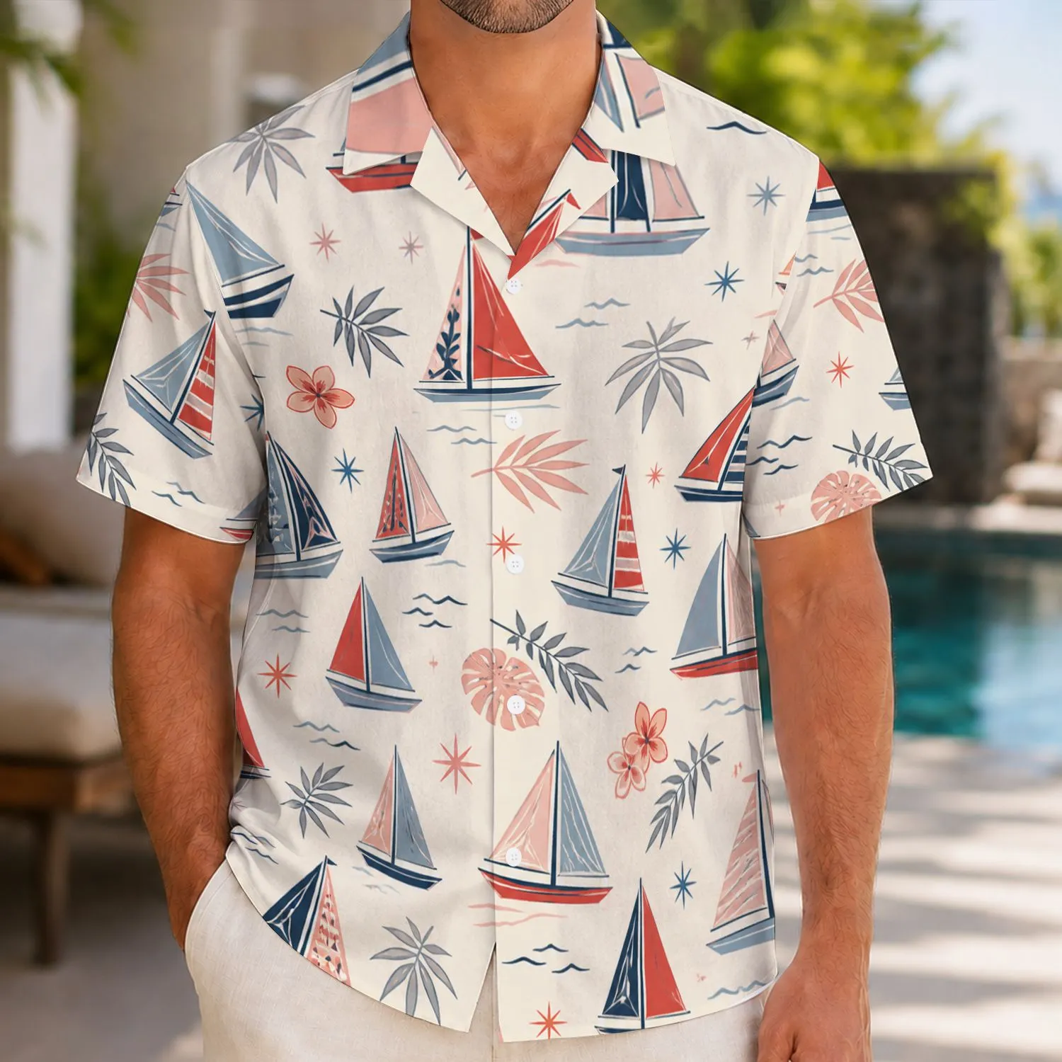 Colorful Sailboat Family Matching Look for Coastal Holidays, Vacations, and Gifts Hawaiian Shirt - 1