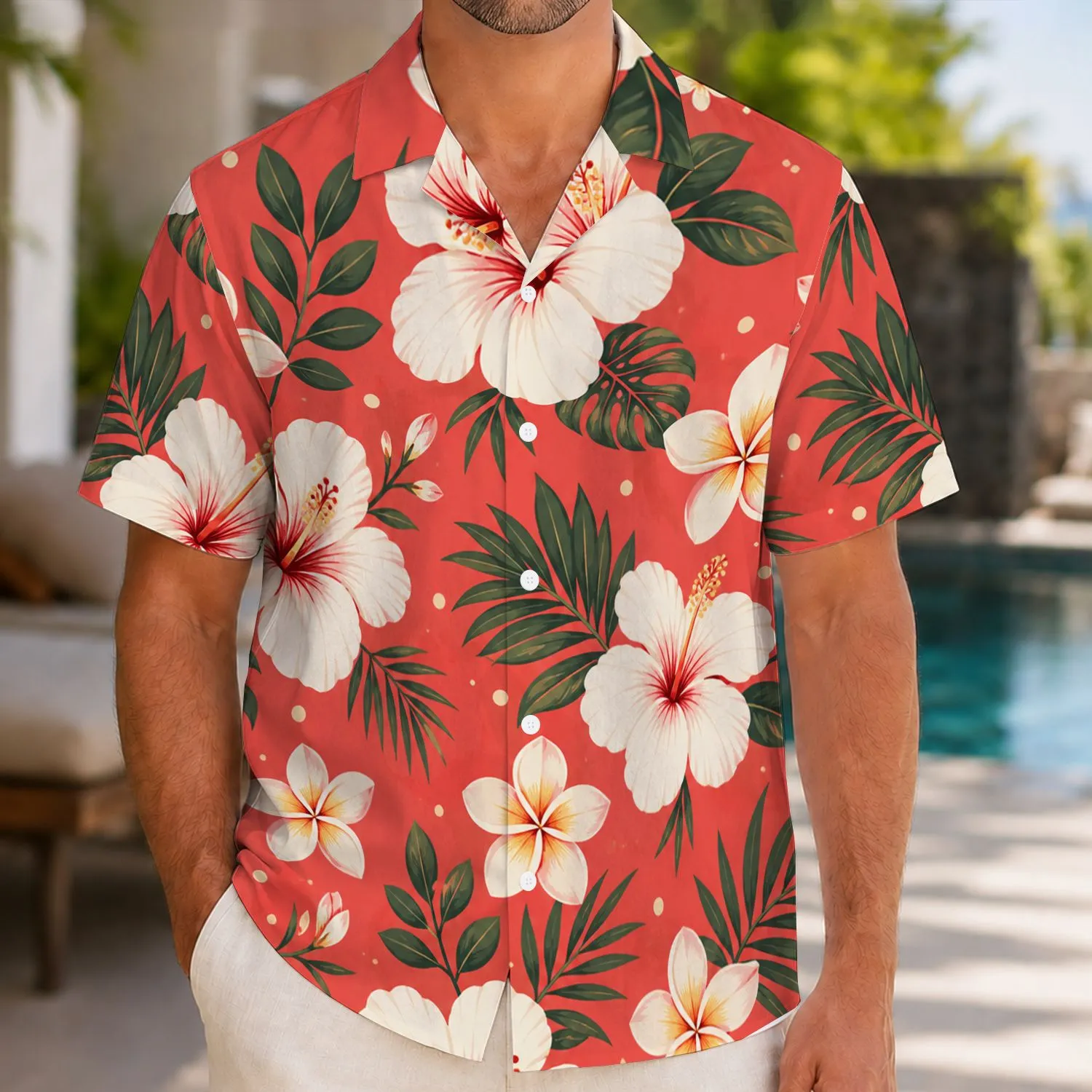 Red Hibiscus Family Beach Style For Matching Summer Outfits Women Boys And Girls Hawaiian Shirt - 1