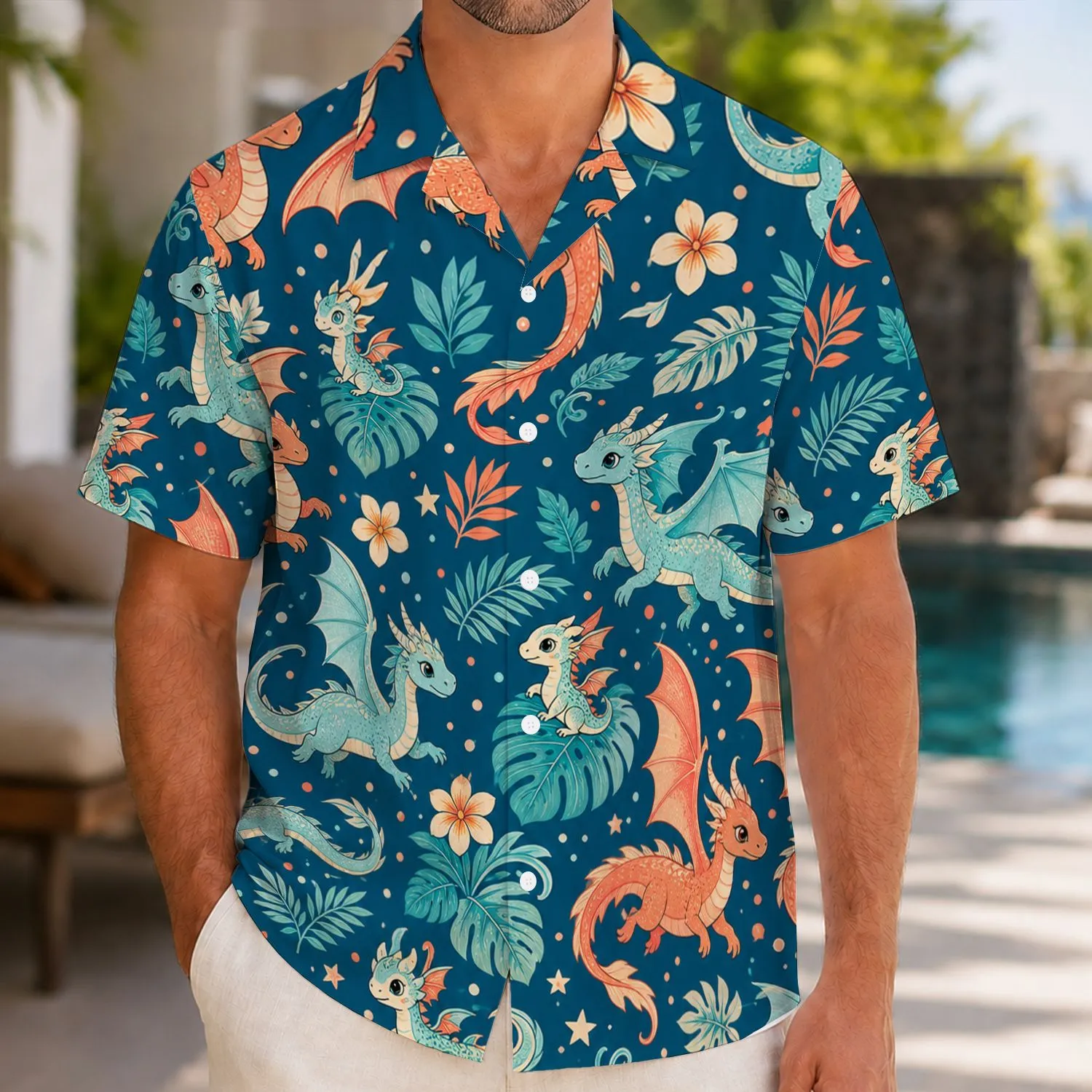 Cute Dragon Fantasy Party Outfit For Dungeons And Dragons Fans And Tabletop Gamers Hawaiian Shirt - 1