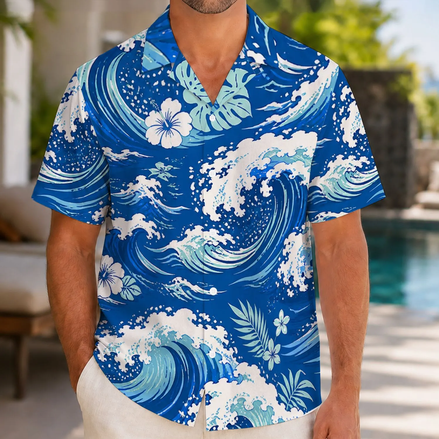 Blue Ocean Waves And Seafoam Foam For Coastal Vacations, Beach Days, And Summer Getaways Hawaiian Shirt - 1