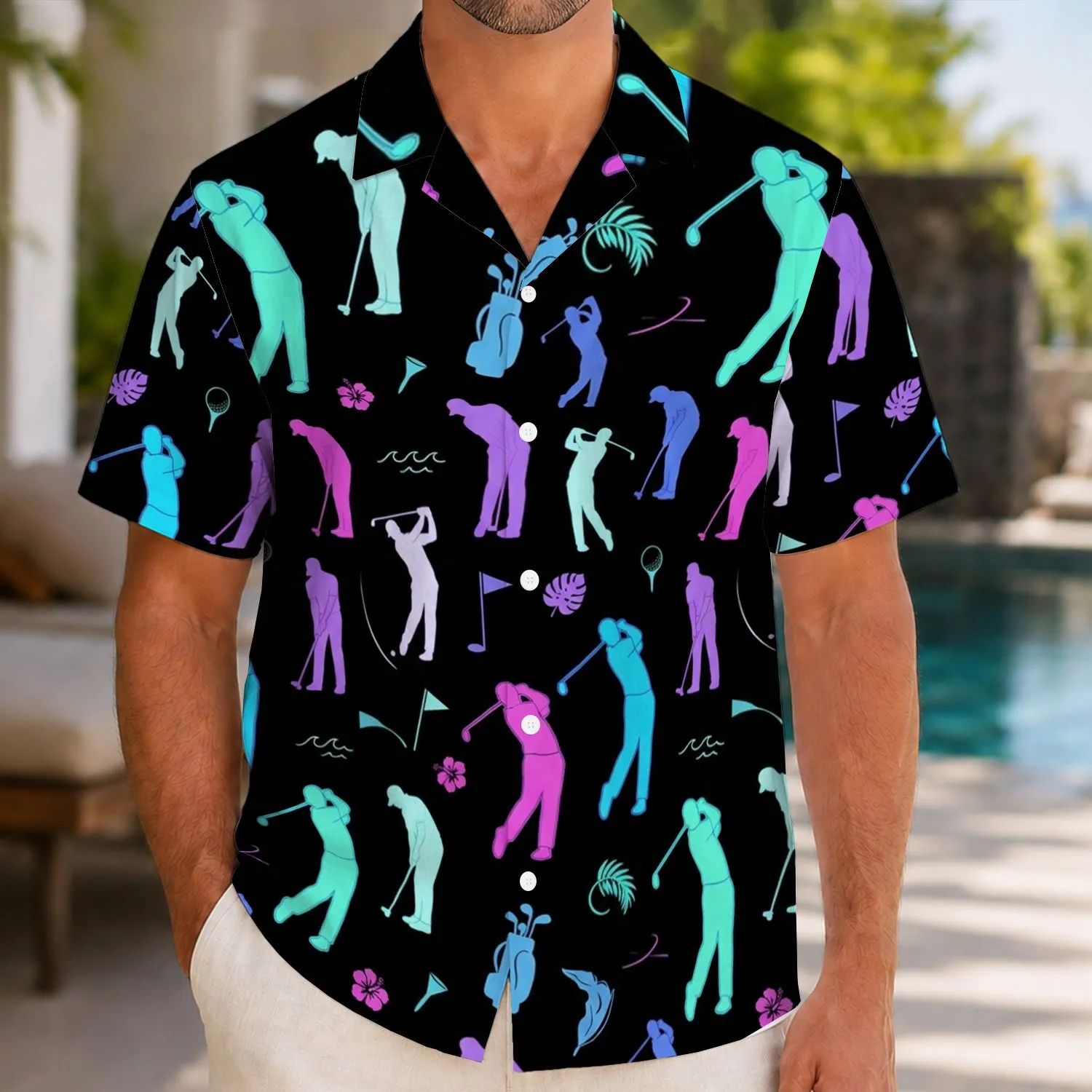 Colorful Golfers And Clubs For Resort Rounds And Summer Gifts For Men And Women Hawaiian Shirt - 1