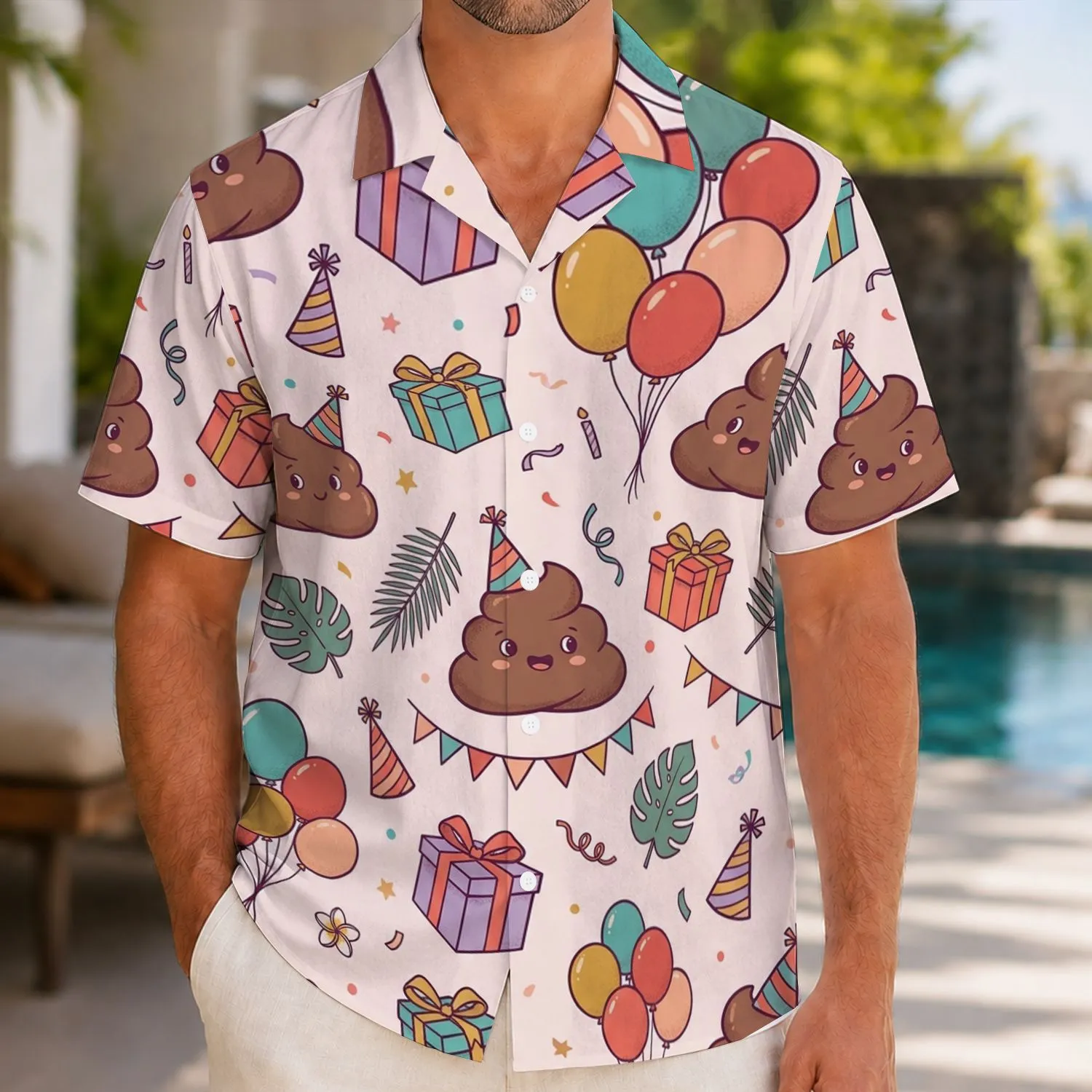 Playful Party Presents, Balloons And Confetti For Birthdays And Beach Celebrations Hawaiian Shirt - 1
