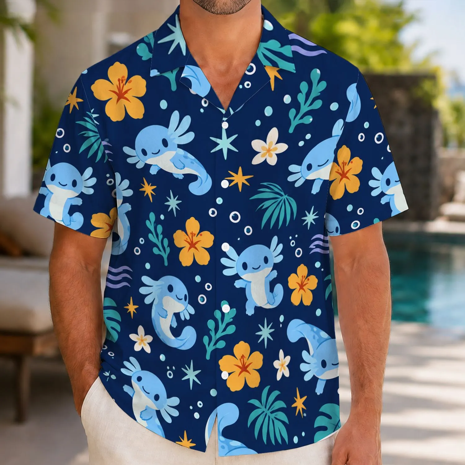Cute Blue Water Sprites for Cozy Family Lounging and Cheerful Nursery Gifts Hawaiian Shirt - 1
