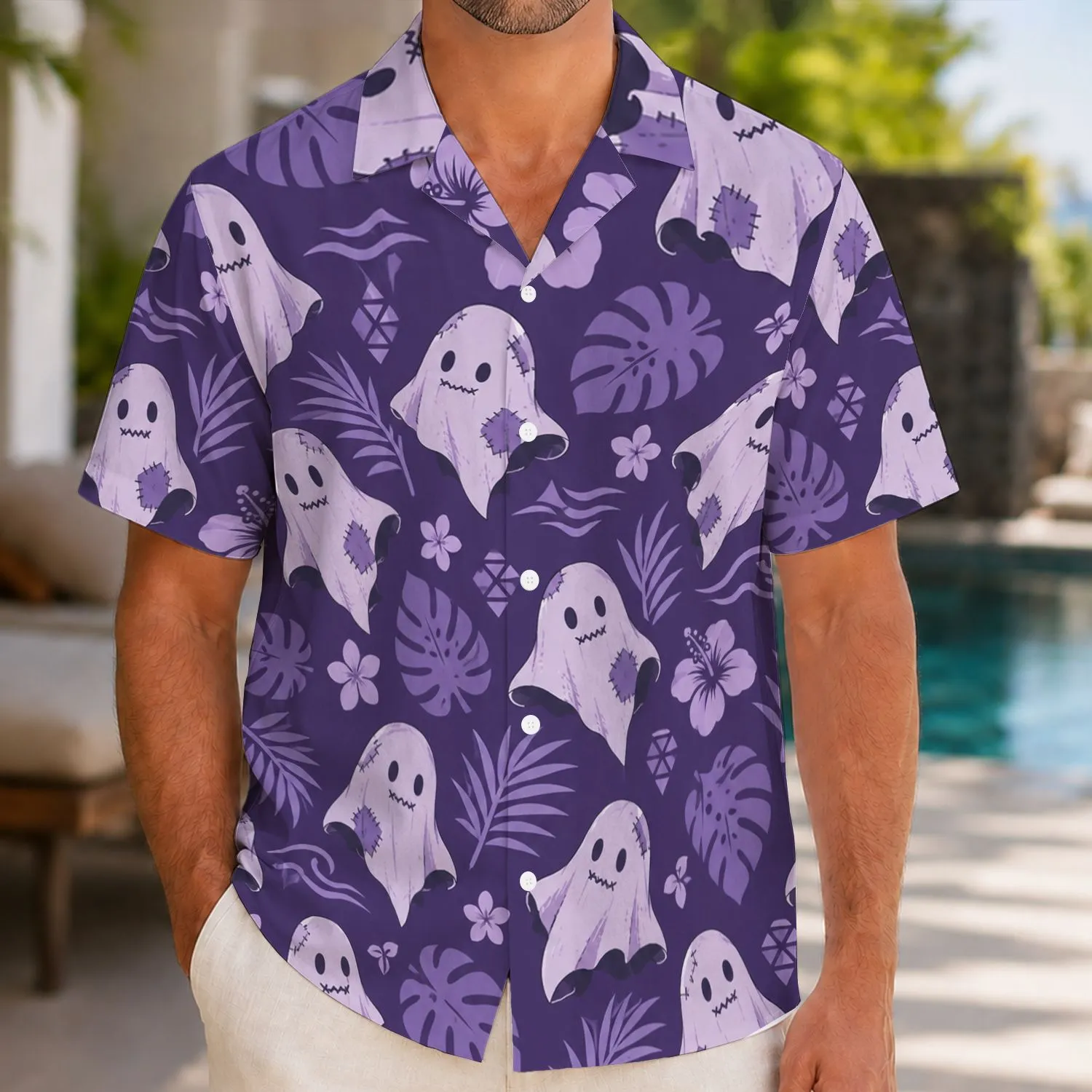 Mimikyu Ghost Motifs For Spooky Summer Getaways And Cute Fan Style Hawaiian Shirt - 1
