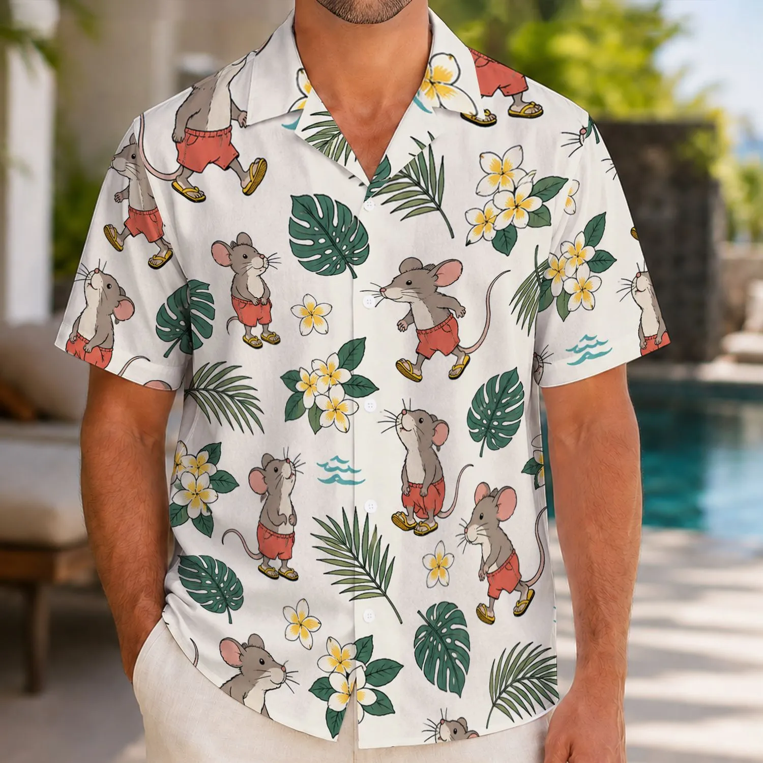 Playful Tropical Field Mice for Sunny Island Getaways and Relaxed Summer Celebrations Hawaiian Shirt - 1