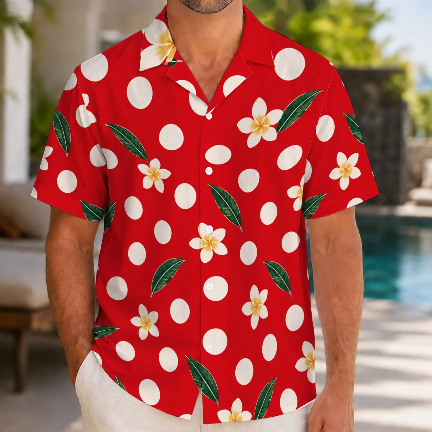 Red And White Polka Dots For Sunny Beach Getaways And Retro Summer Celebrations Hawaiian Shirt - 1