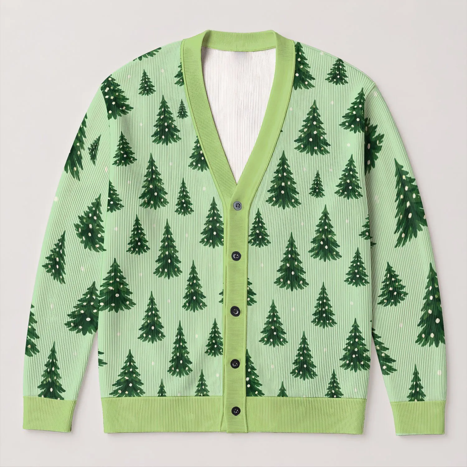 Evergreen Tree Holiday Style For Winter Gatherings And Cozy Everyday Layering Gift All-over Print Knitted Cardigan - 1