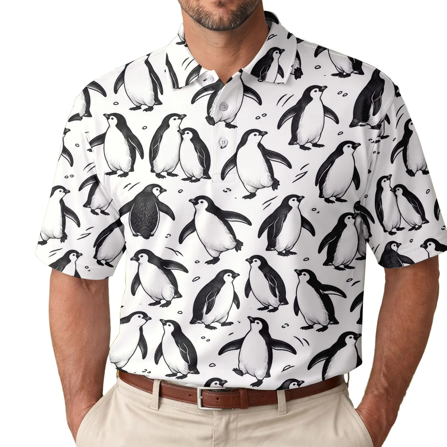 Cute Penguin Holiday Golf Style For Men Women Winter Birthday Gift Casual Resort Wear Men's Polo Shirt - 1
