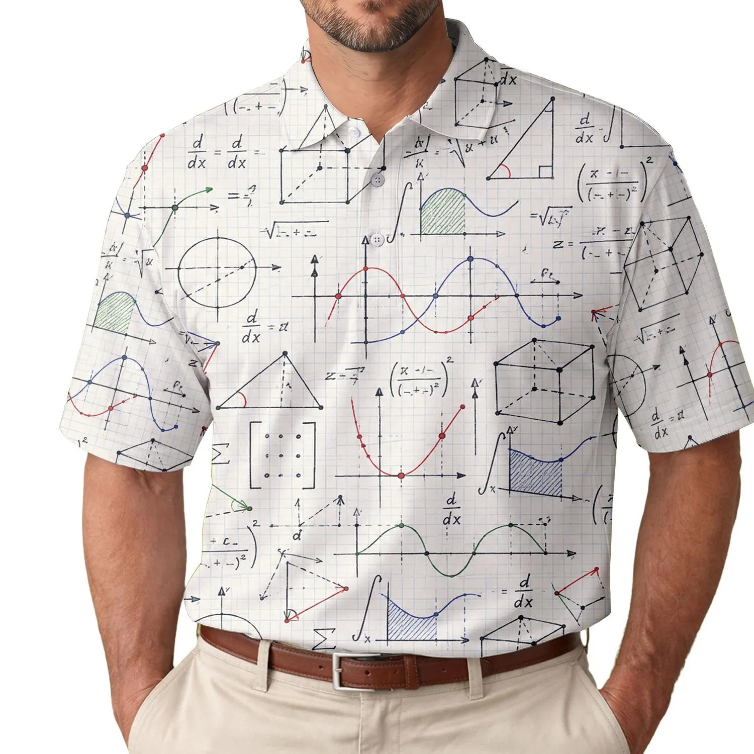 Mathematical Equation Grid for Classroom Study, STEM Learning, and Teacher Gifts for Scholars Men's Polo Shirt - 1