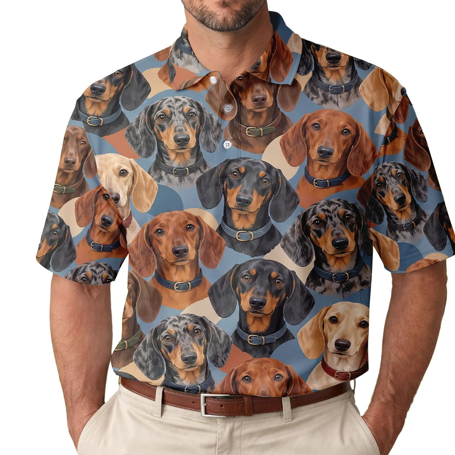 Dachshund Lover Gift for Dog Parents, Playful Everyday Style for Men and Women Alike Men's Polo Shirt - 1