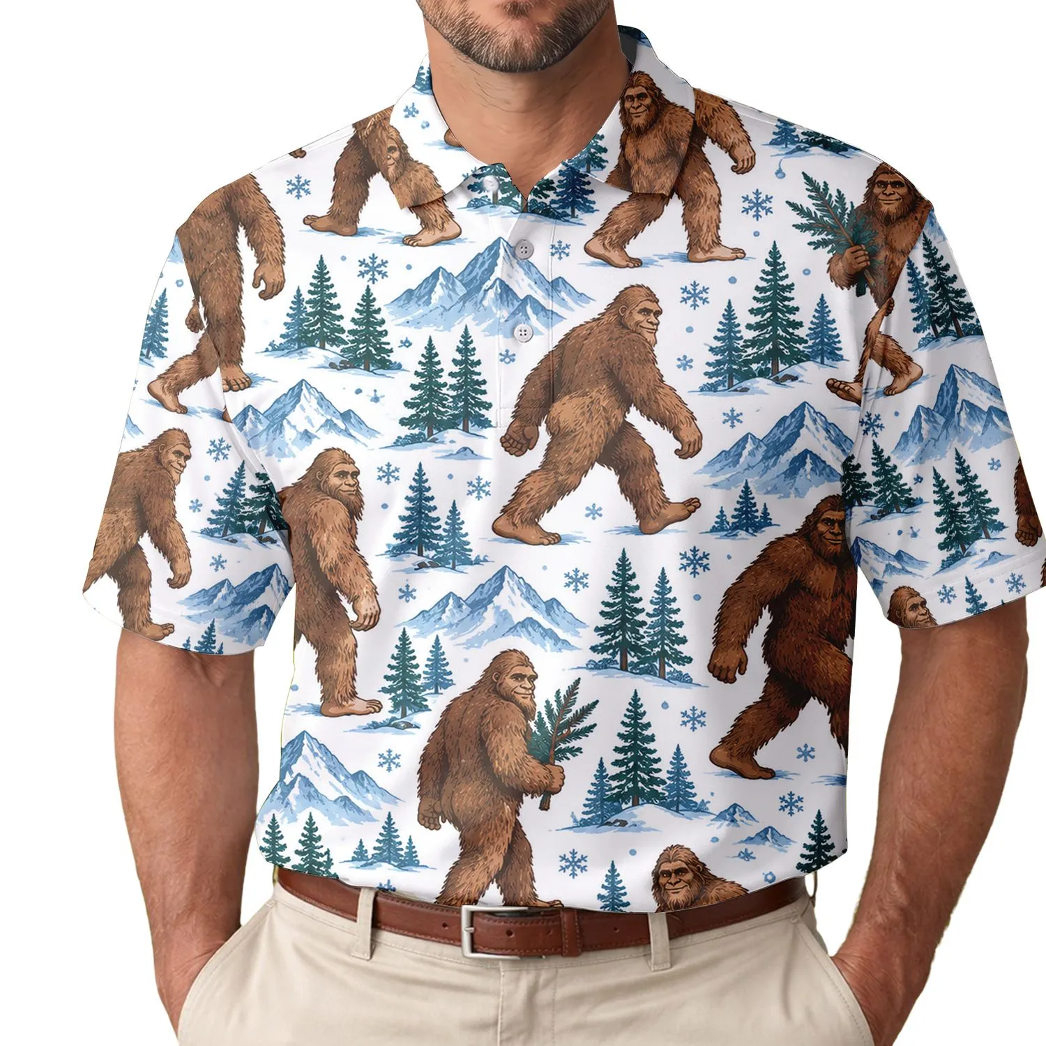 Bigfoot Woodland Adventure For Golf Days And Outdoor Escapes, Gifts For Men And Women Men's Polo Shirt - 1