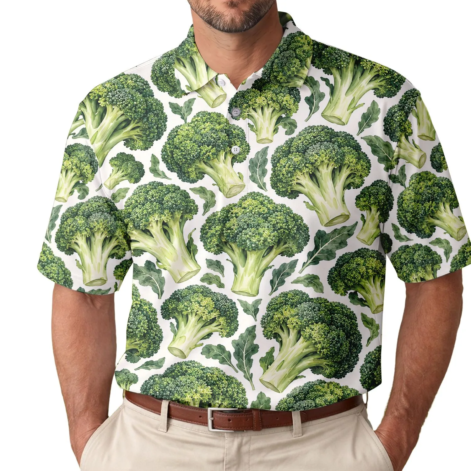 Broccoli Vegetable Style for Healthy Garden Living, Summer Leisure and Golf Days, Women Men's Polo Shirt - 1