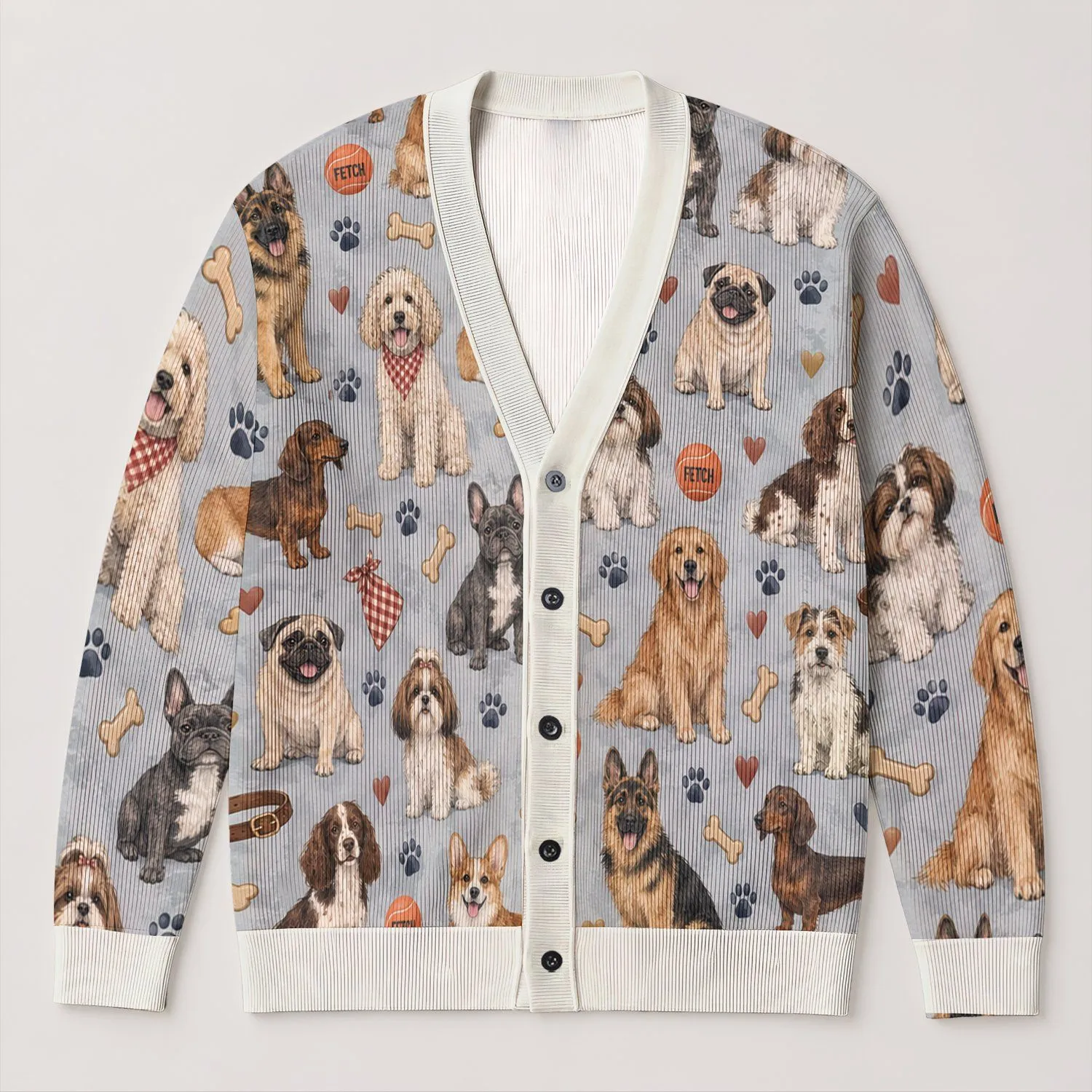Golden Retriever Dog Lover Style for Everyday Fall Layering, Walks, and Casual Events All-over Print Knitted Cardigan - 1