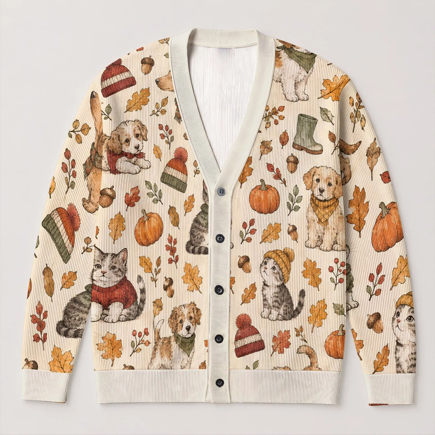 Cozy Dogs And Kittens For Autumn Layering And Pet Lover Gifting For Women Everywhere All-over Print Knitted Cardigan - 1