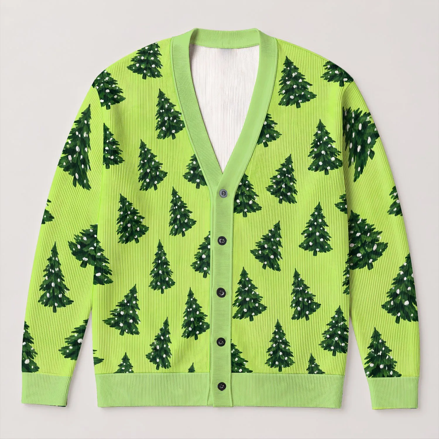 Evergreen Christmas Trees for Cozy Holiday Gatherings and Festive Winter Celebrations All-over Print Knitted Cardigan - 1