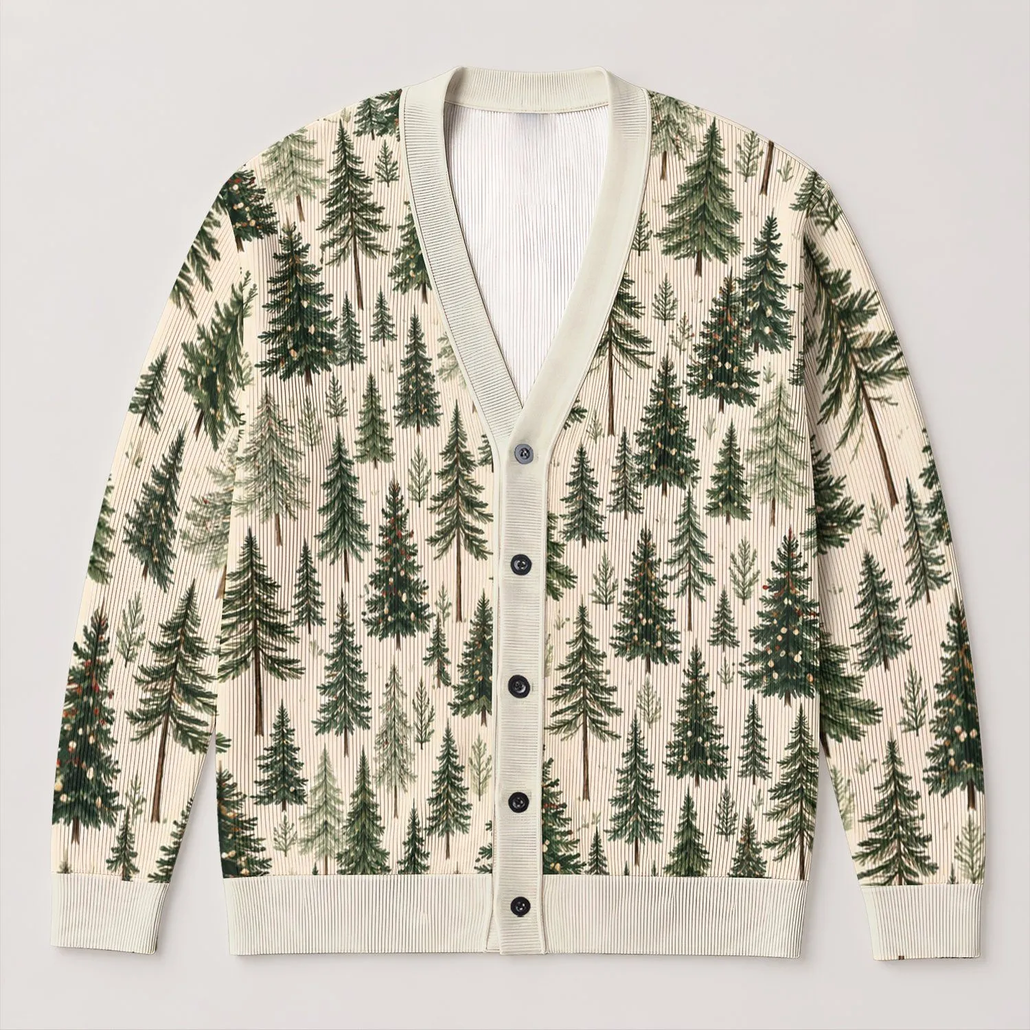 Evergreen Forest Holiday Style For Cozy Winter Layering And Seasonal Gatherings Women All-over Print Knitted Cardigan - 1