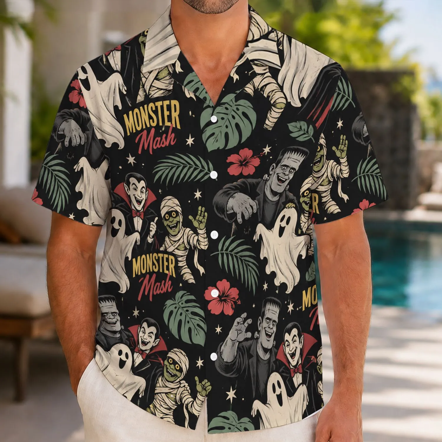 Classic Halloween Monsters for Spooky Season Celebrations and Vintage Horror Fans Hawaiian Shirt - 1