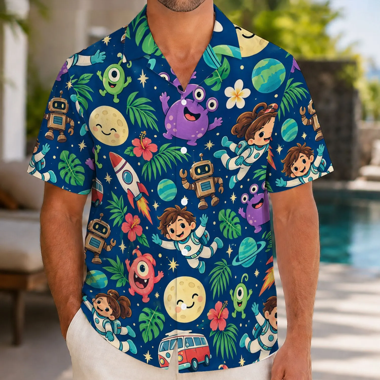 Whimsical Space Toy Characters for Birthday Adventures and Everyday Play for Kids and Travel Hawaiian Shirt - 1
